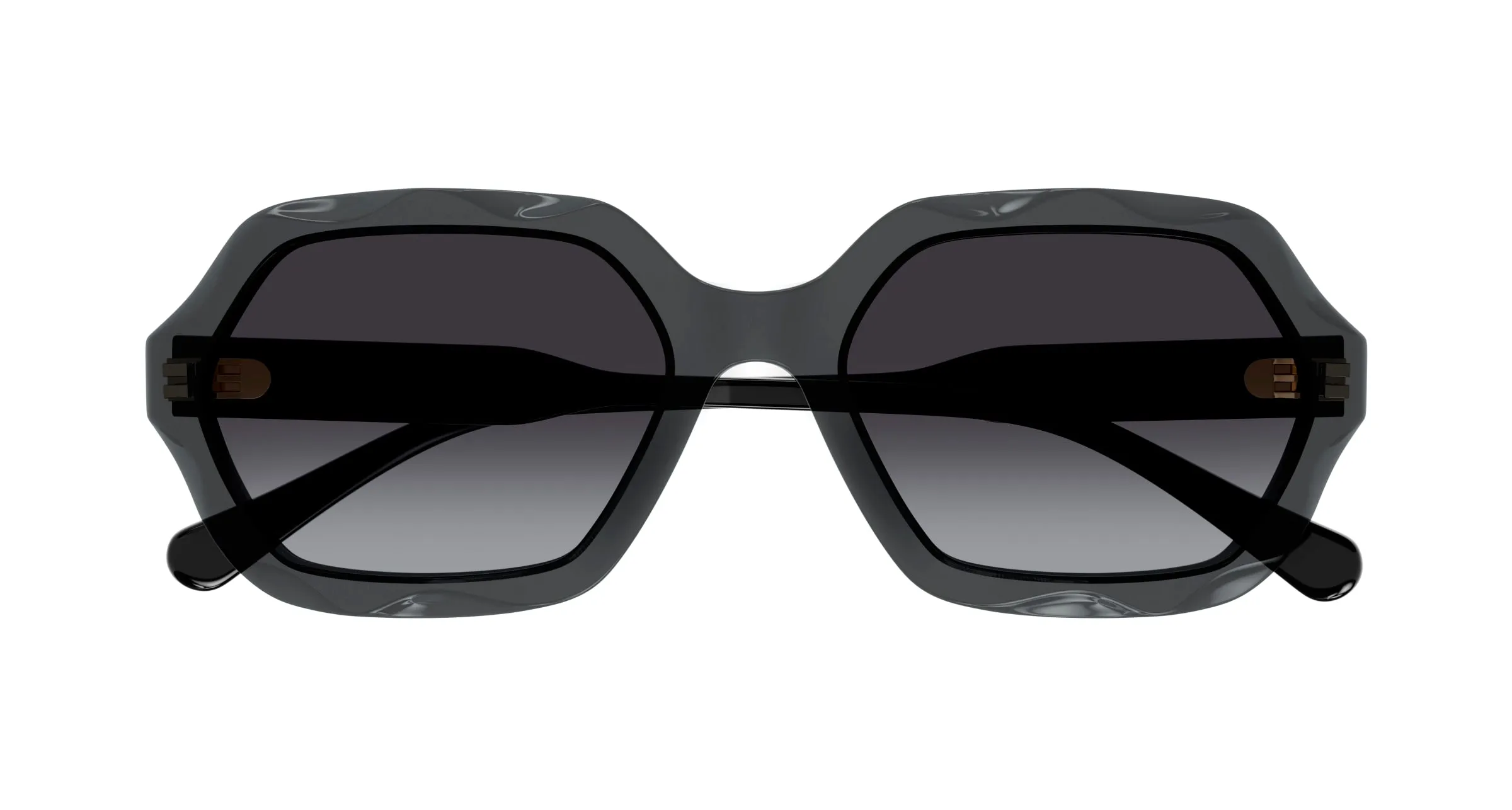 Chloé Donna CH0227S 001 Occhiali da sole Acetato Grigio Grigio Squadrata - immagine 2