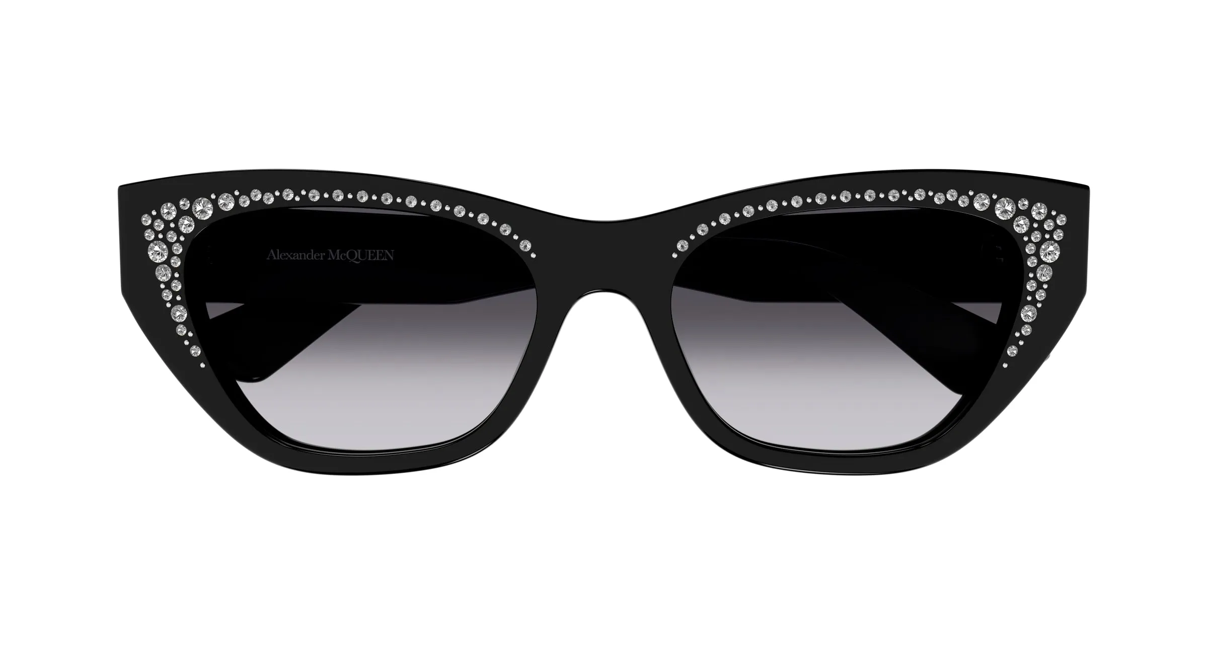 Alexander McQueen Donna AM0465S 001 Occhiali da sole Acetato Nero Grigio Cat Eye - immagine 2