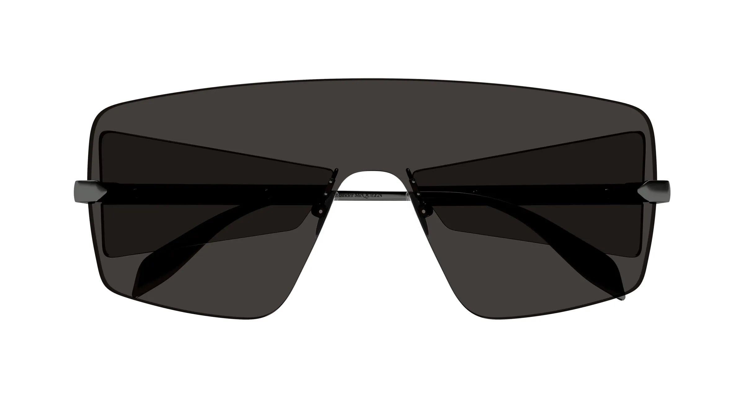 Alexander McQueen Uomo AM0460S 001 Occhiali da sole Metallo Rutenio Grigio Maschera - immagine 2