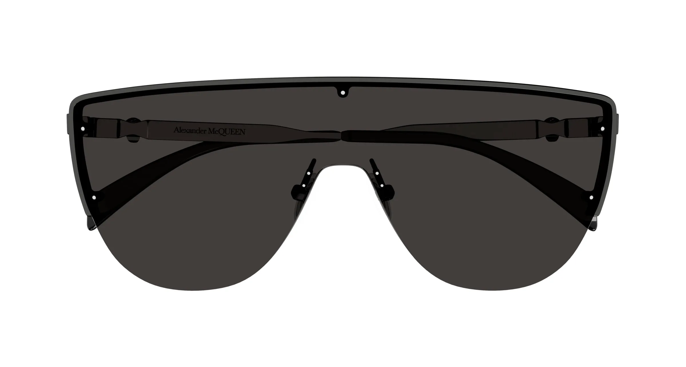 Alexander McQueen AM0457S 001 Occhiali da sole Metallo Rutenio Grigio Maschera - immagine 2