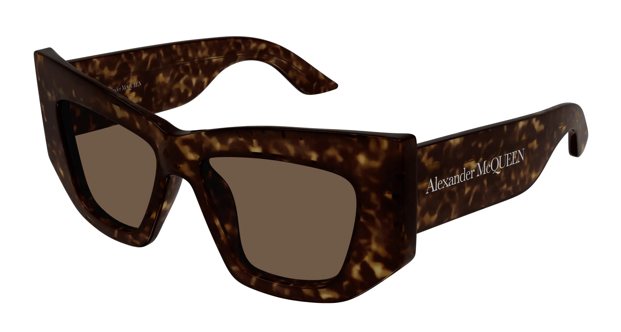 Alexander McQueen Donna AM0448S 002 Occhiali da sole Acetato Havana Marrone Cat Eye - immagine 1