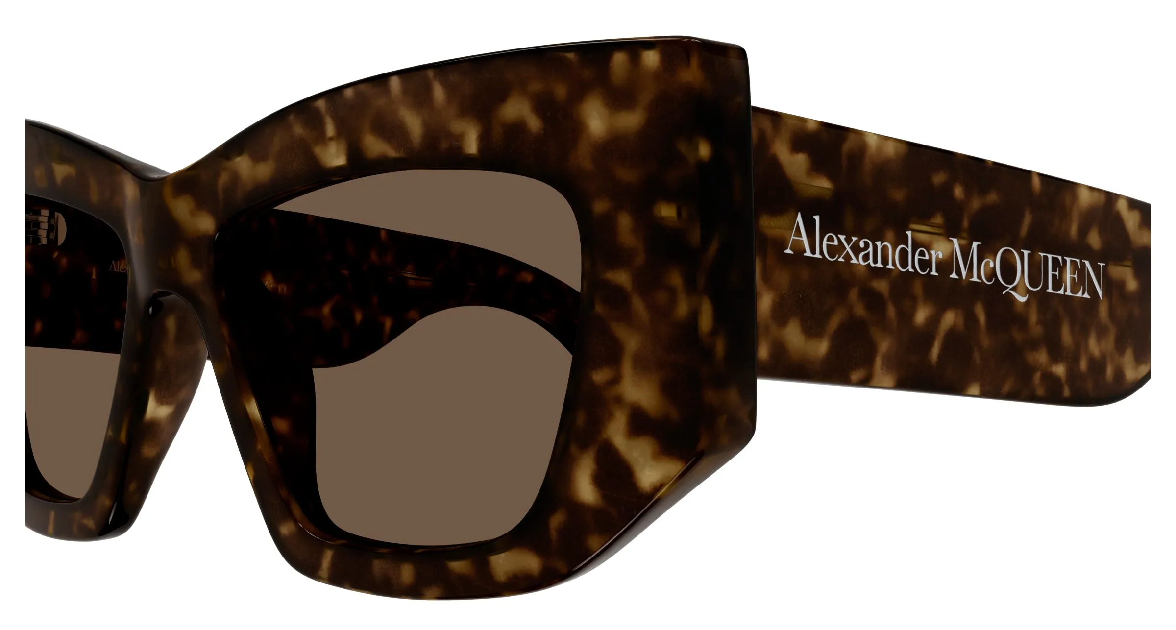 Alexander McQueen Donna AM0448S 002 Occhiali da sole Acetato Havana Marrone Cat Eye - immagine 3