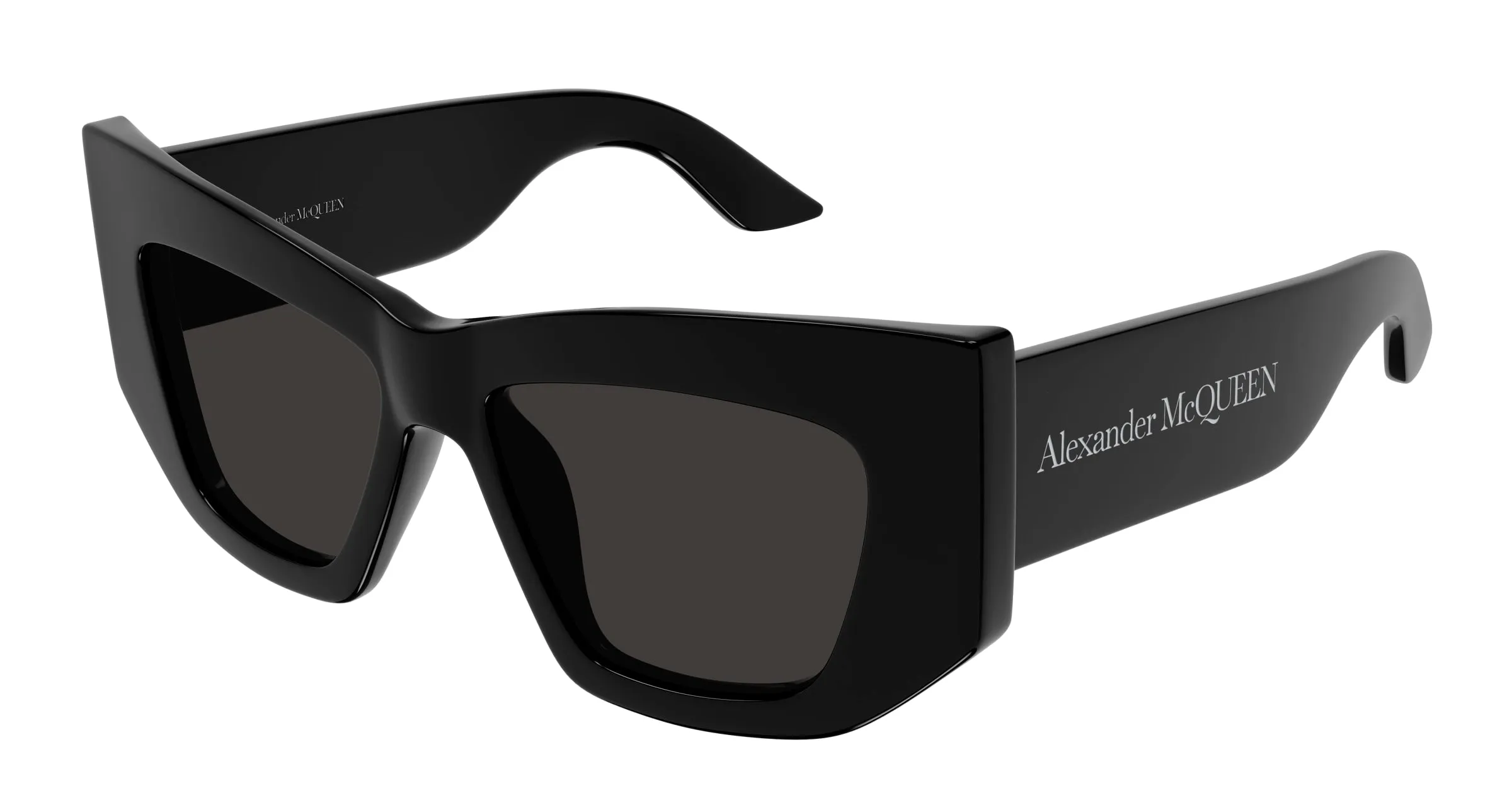 Alexander McQueen Donna AM0448S 001 Occhiali da sole Acetato Nero Grigio Cat Eye - immagine 1