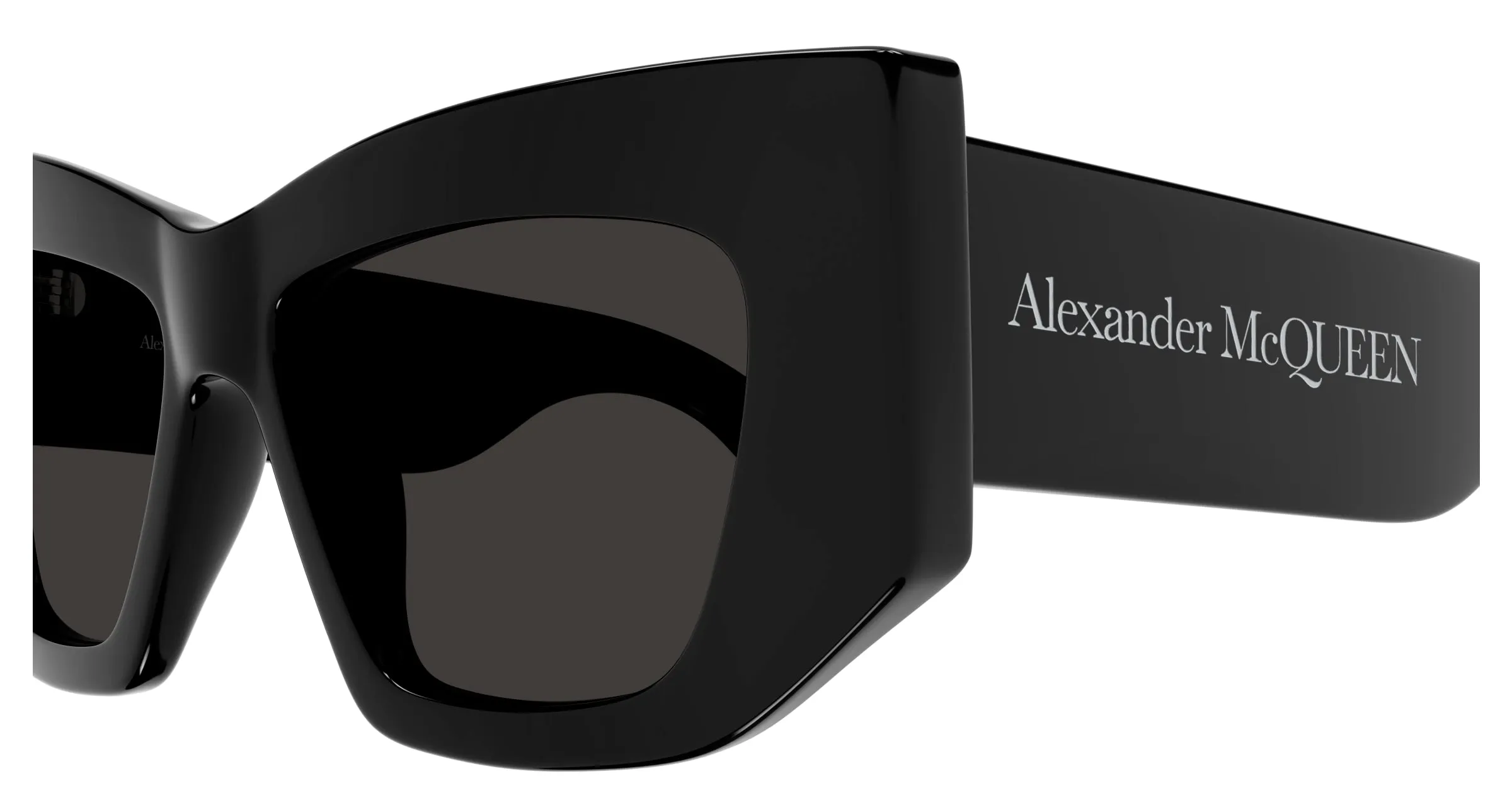 Alexander McQueen Donna AM0448S 001 Occhiali da sole Acetato Nero Grigio Cat Eye - immagine 3