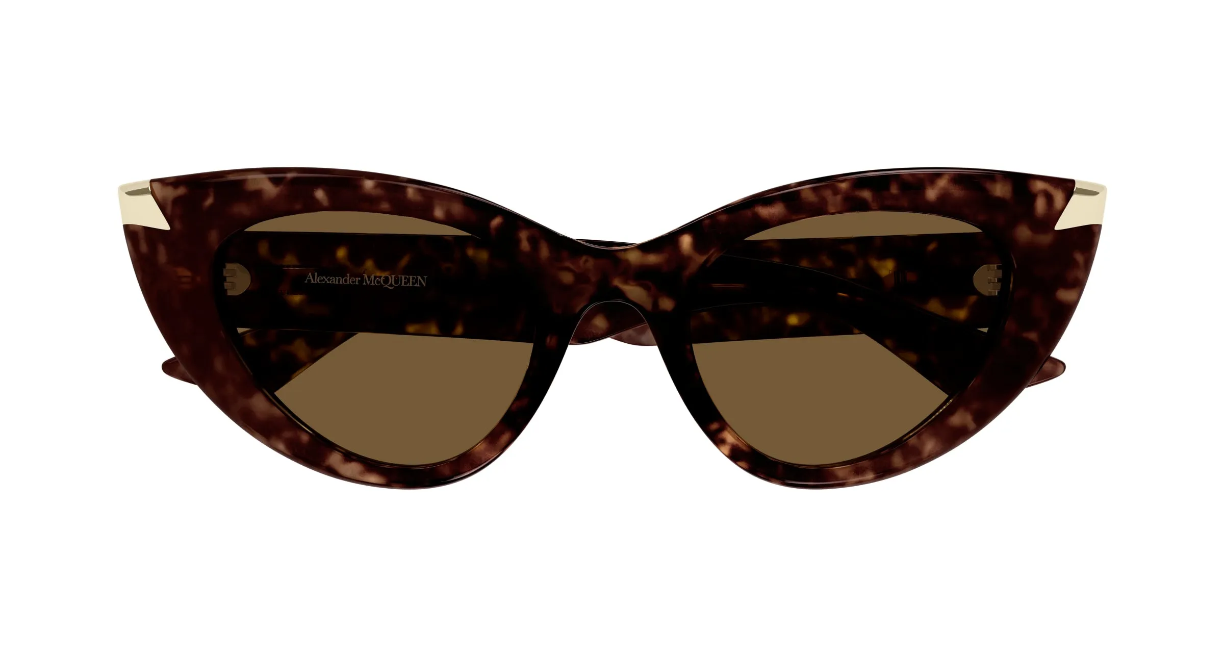 Alexander McQueen AM0442S 003 Occhiali da sole Acetato Havana Marrone Cat Eye - immagine 2