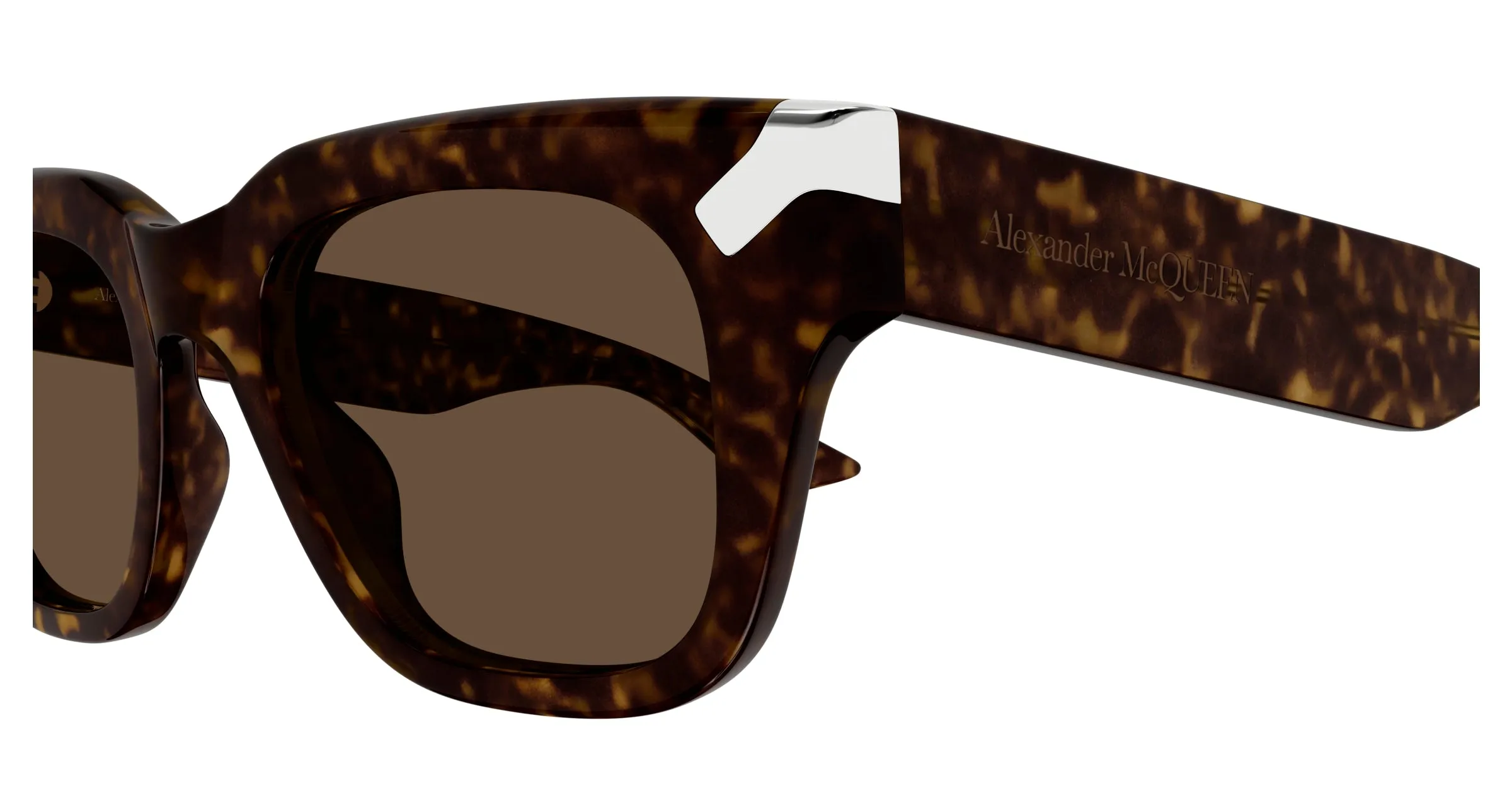 Alexander McQueen Uomo AM0439S 003 Occhiali da sole Acetato Havana Marrone Squadrata - immagine 3