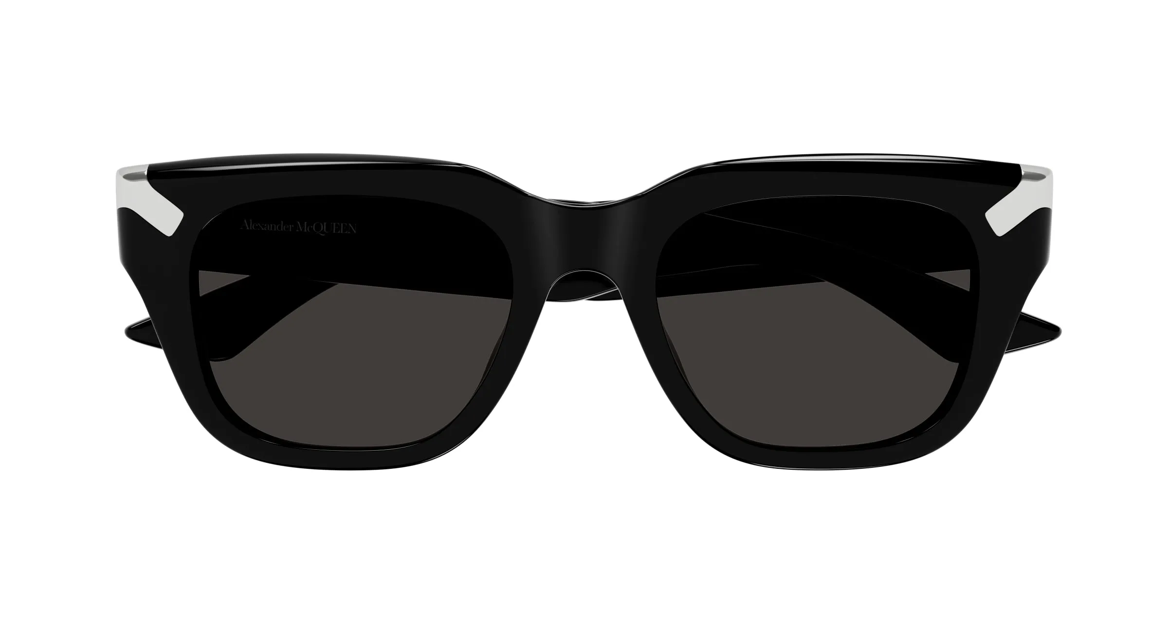 Alexander McQueen AM0439S 001 Occhiali da sole Acetato Nero Grigio Squadrata - immagine 2