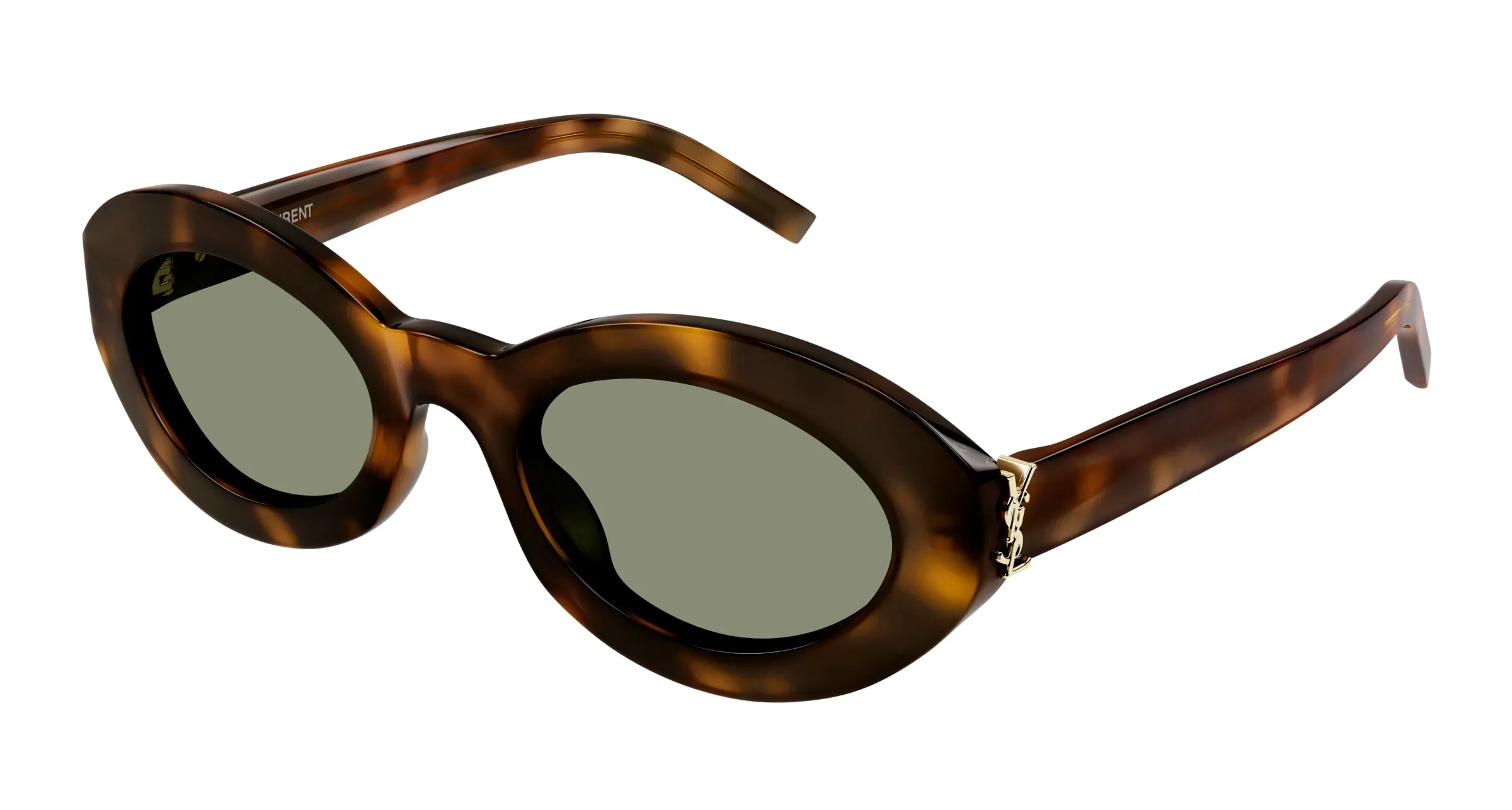 SAINT LAURENT SL M136 002 Occhiali da sole Acetato Havana Verde Rotonda - immagine 1