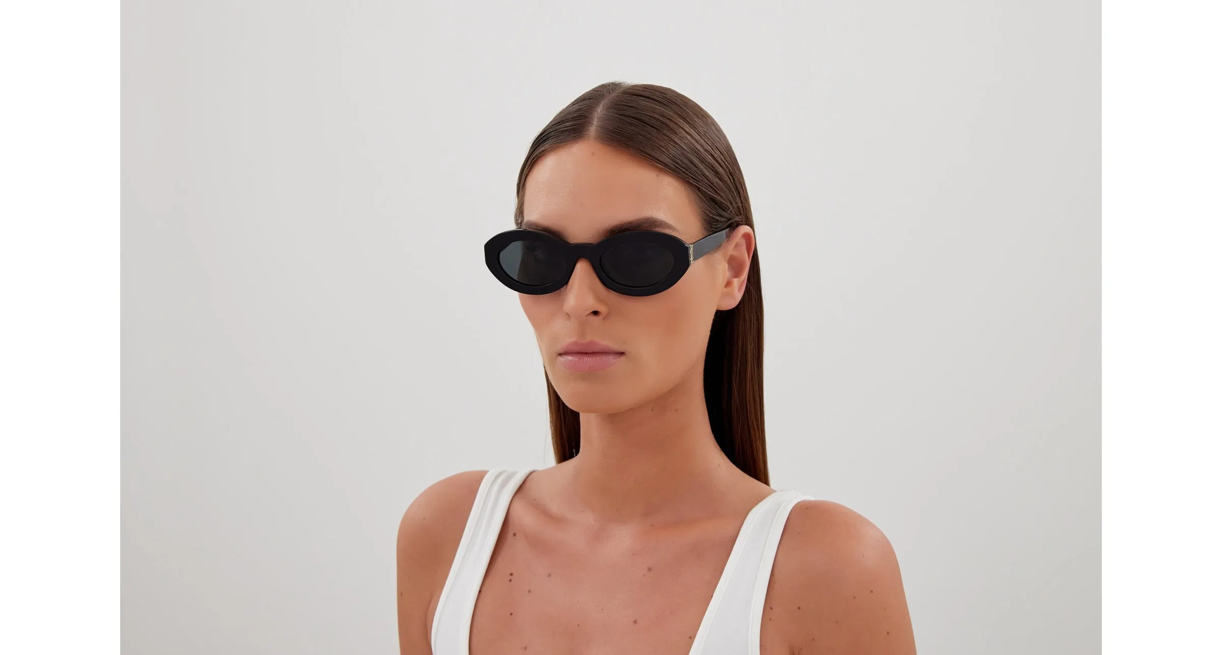 SAINT LAURENT SL M136 001 Occhiali da sole Acetato Nero Nero Rotonda - immagine 4