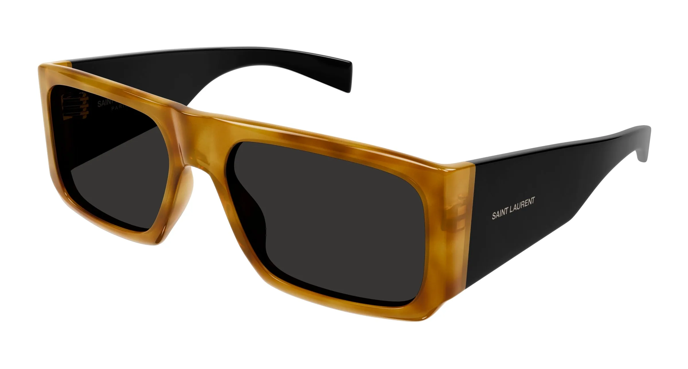 SAINT LAURENT Unisex SL 635 ACETATE 005 Occhiali da sole Acetato Havana Nero Geometrica - immagine 1