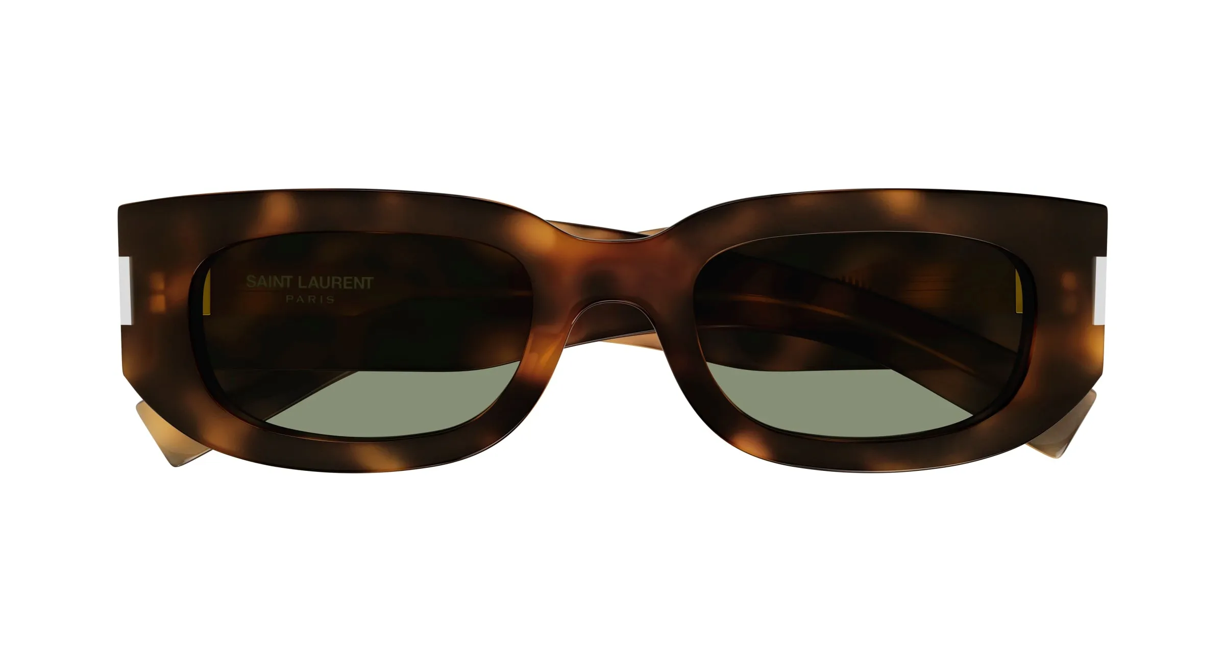 SAINT LAURENT Unisex SL 697 002 Occhiali da sole Acetato Havana Verde Rotonda - immagine 2