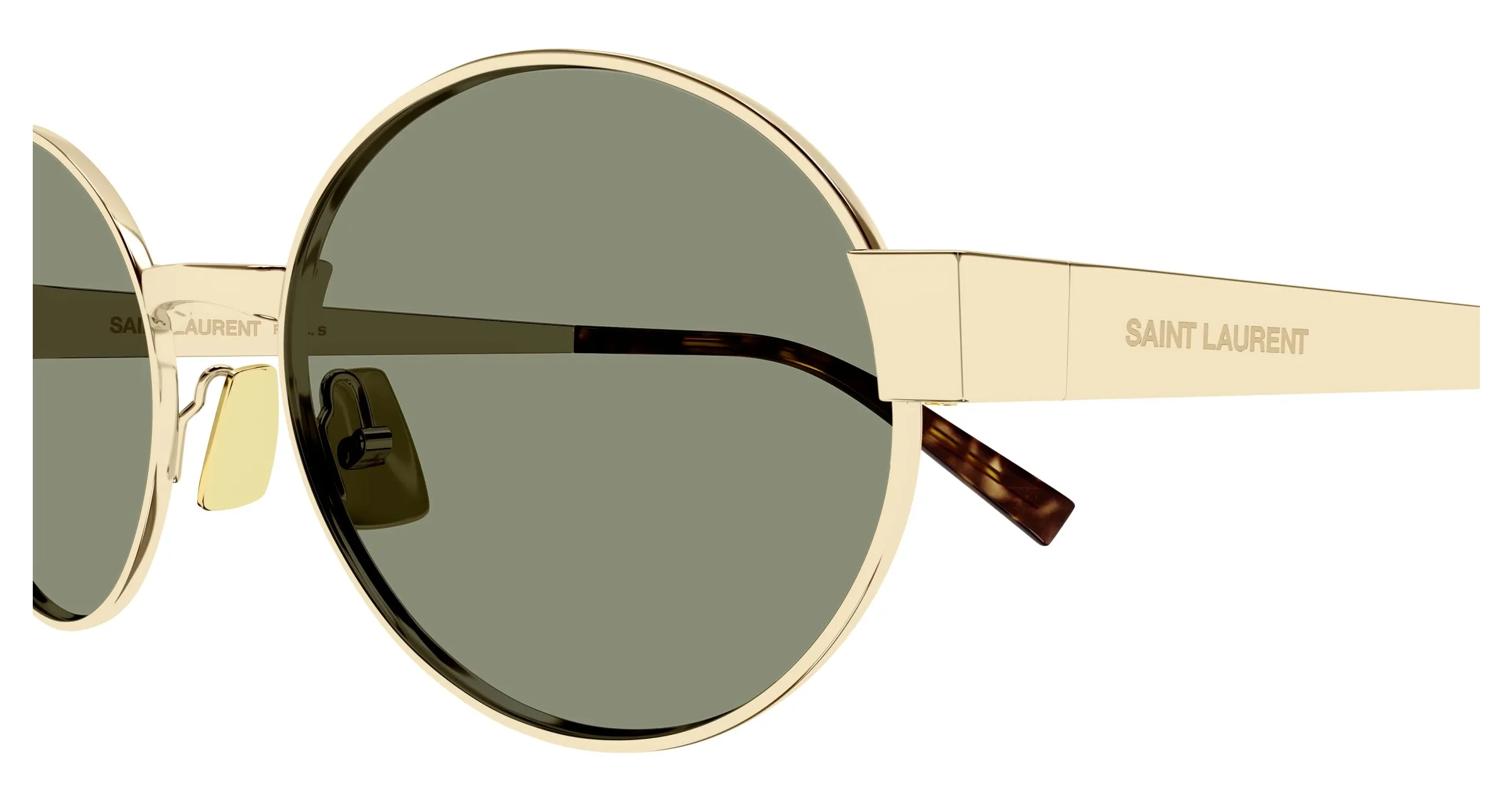 SAINT LAURENT SL 692 003 Occhiali da sole Metallo Oro Verde Rotonda - immagine 3