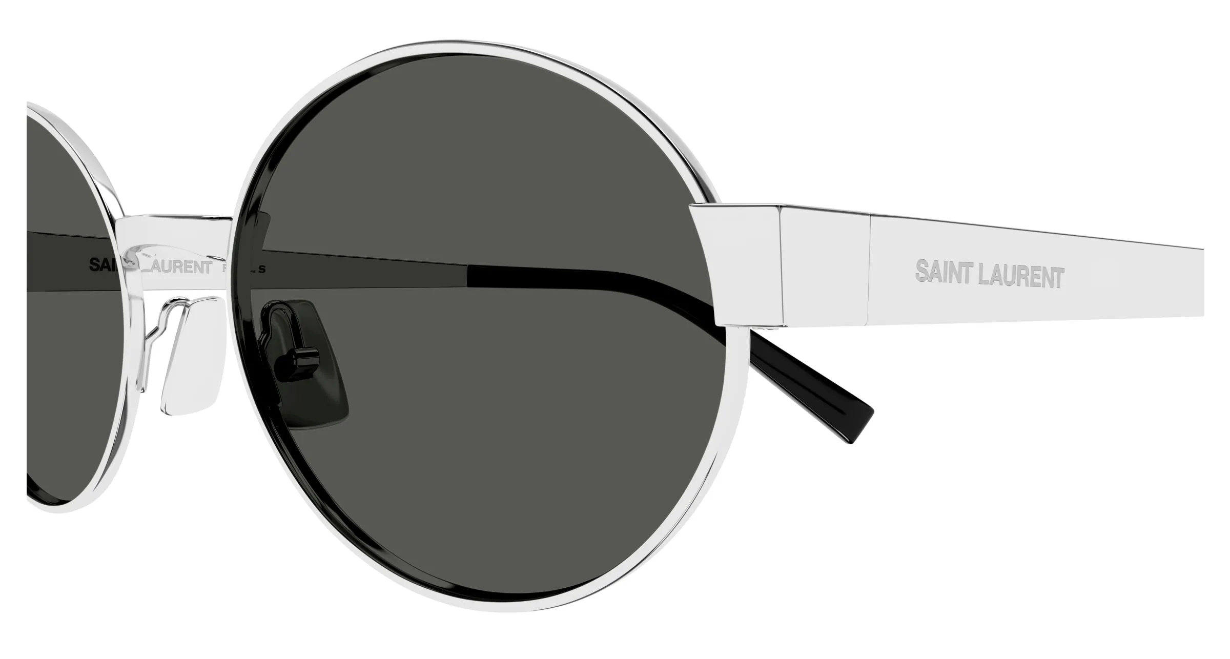 SAINT LAURENT SL 692 002 Occhiali da sole Metallo Argento Grigio Rotonda - immagine 3