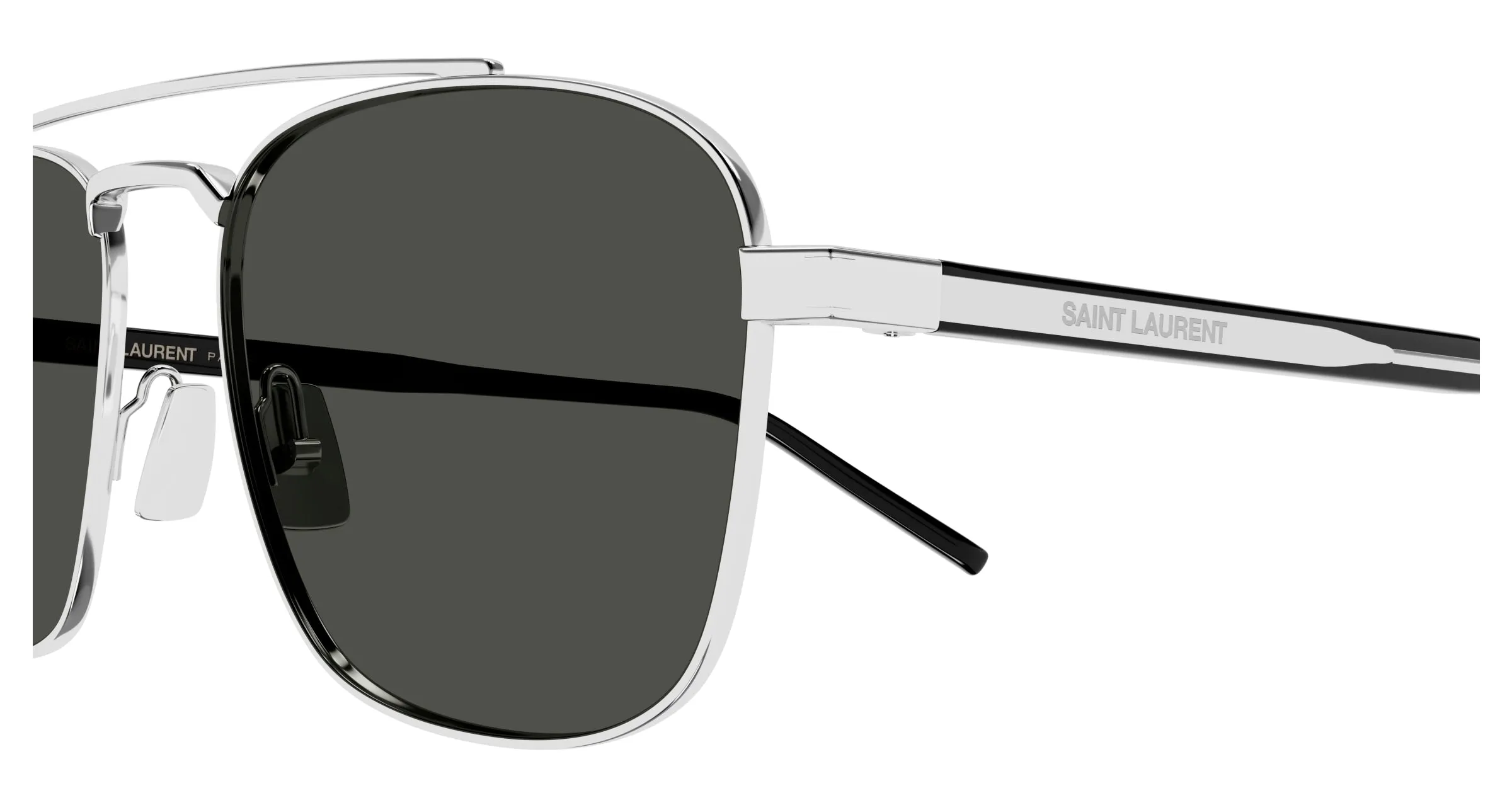 SAINT LAURENT SL 665 002 Occhiali da sole Metallo Argento Grigio Pilot - immagine 3