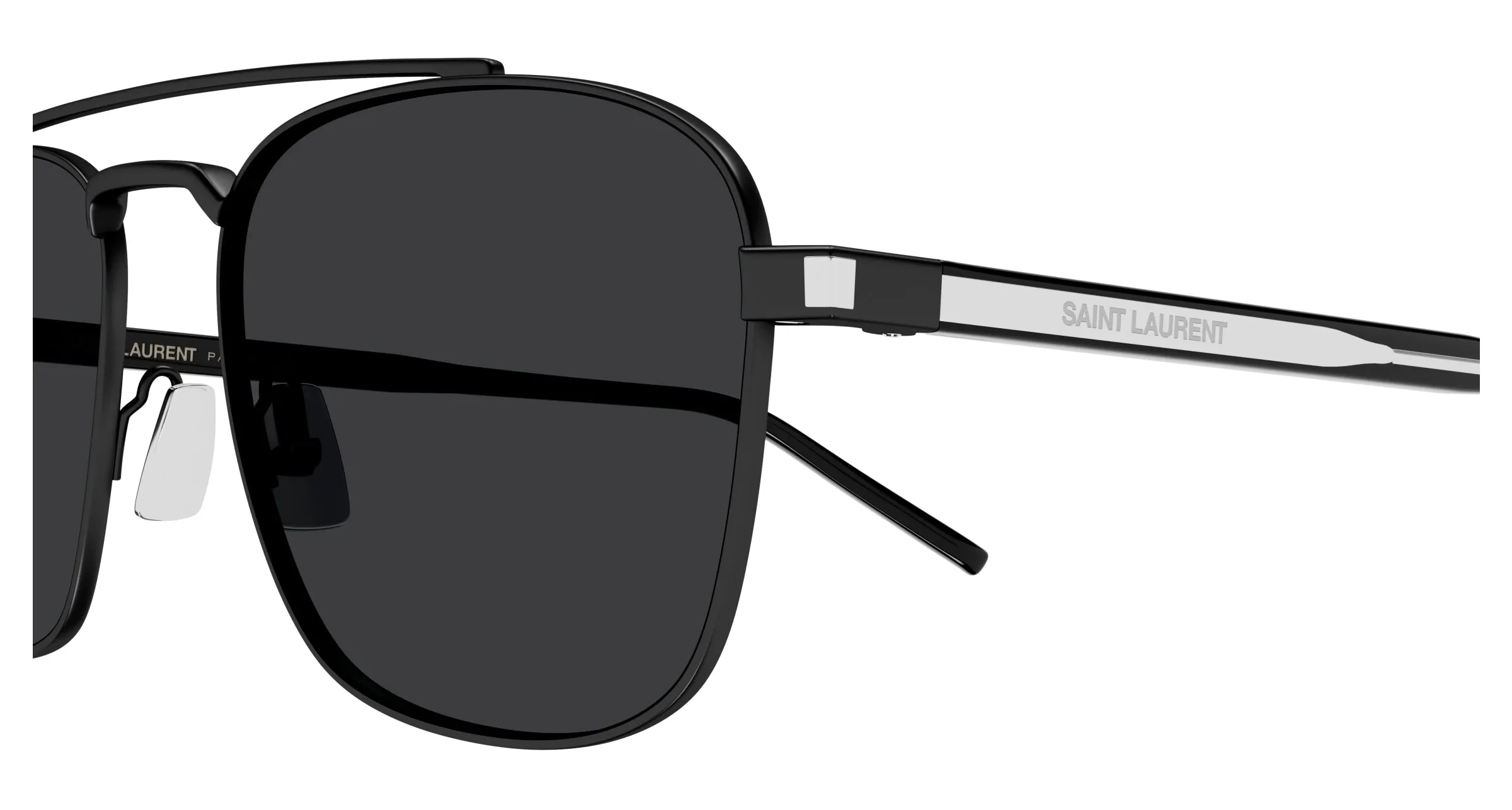 SAINT LAURENT SL 665 001 Occhiali da sole Metallo Nero Nero Pilot - immagine 3