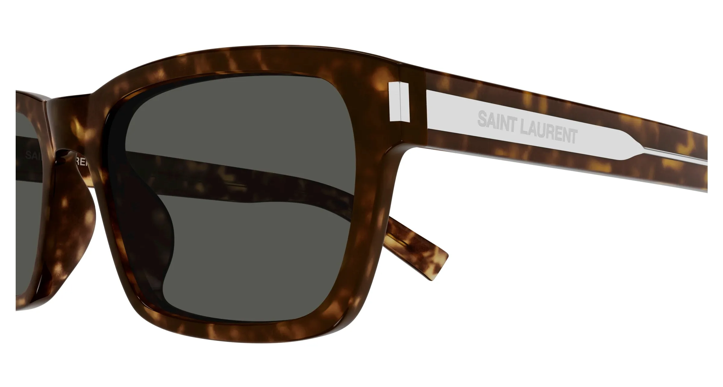 SAINT LAURENT Uomo SL 662 004 Occhiali da sole Acetato Havana Grigio Squadrata - immagine 3