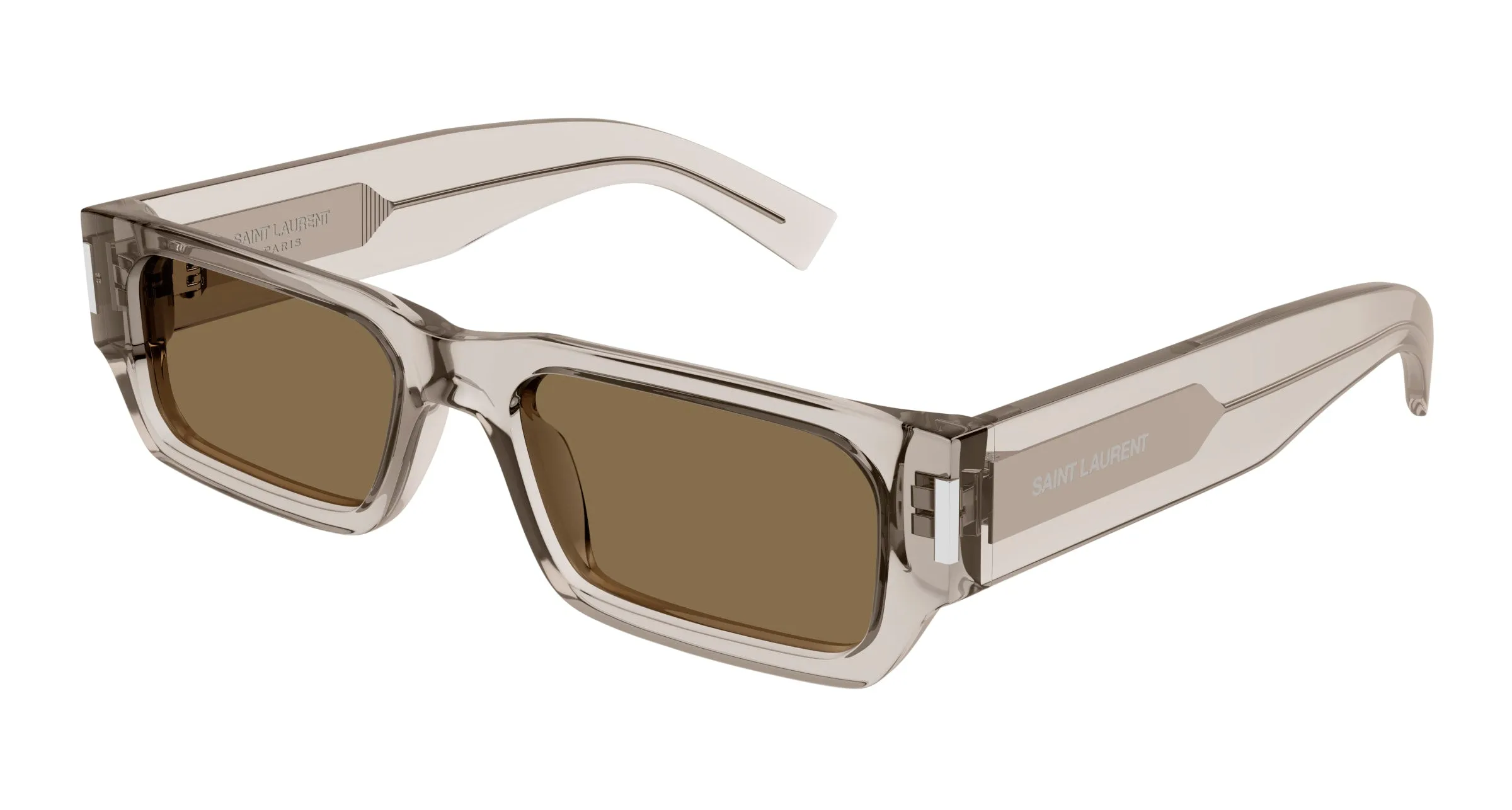 SAINT LAURENT SL 660 004 Occhiali da sole Acetato Beige Marrone Squadrata - immagine 1