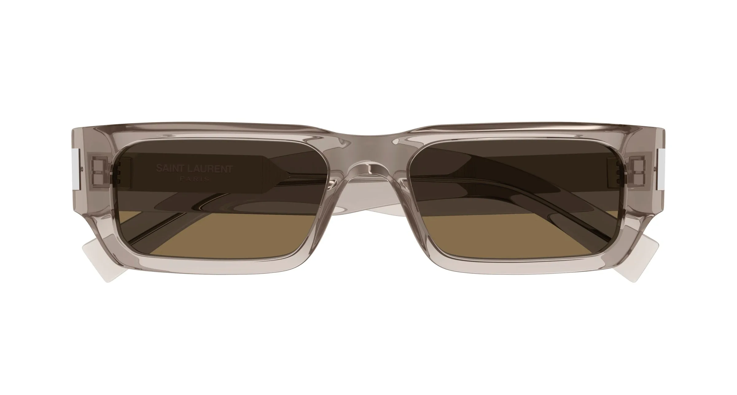 SAINT LAURENT SL 660 004 Occhiali da sole Acetato Beige Marrone Squadrata - immagine 2