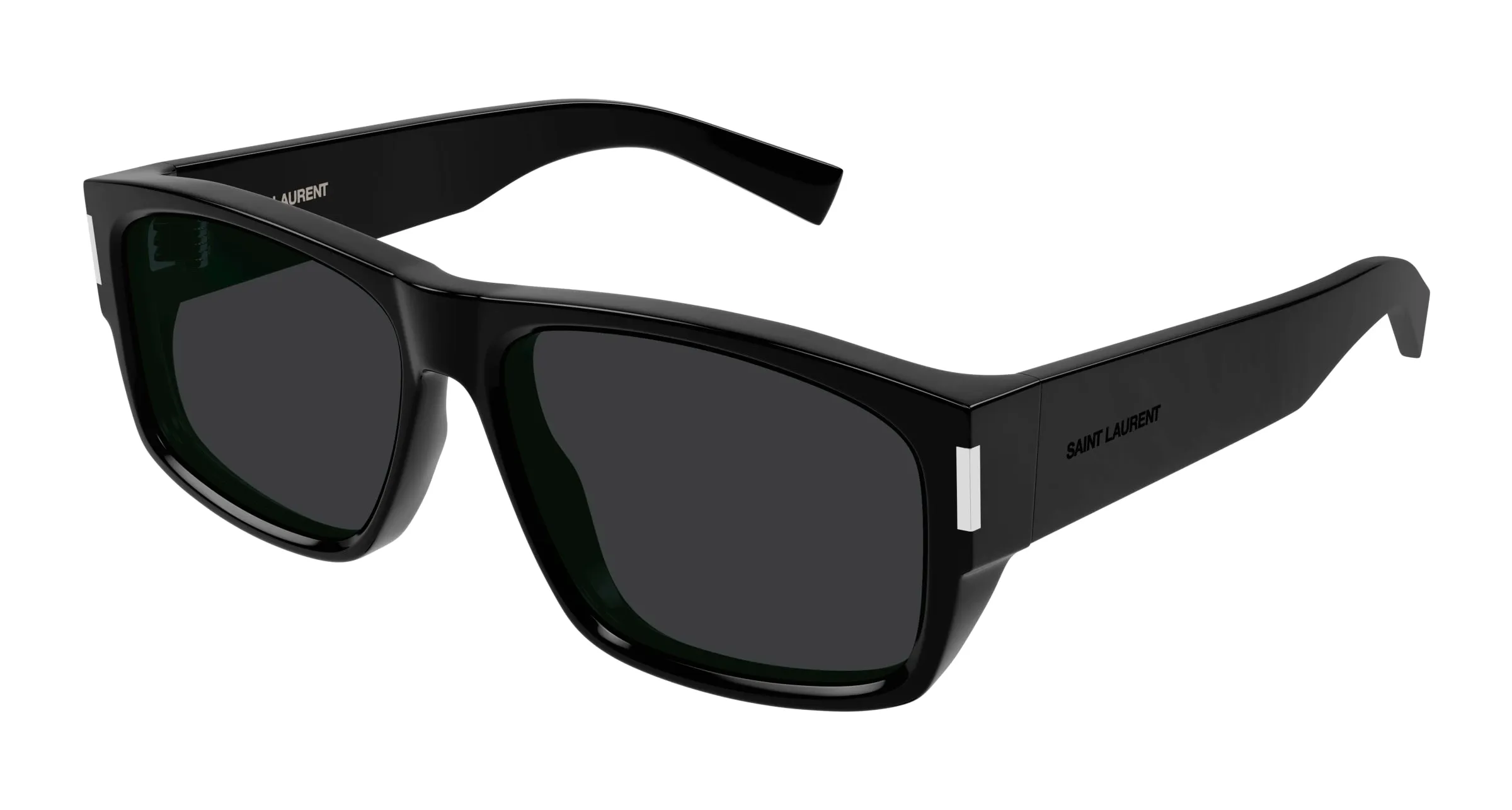 SAINT LAURENT SL 689 001 Occhiali da sole Acetato Nero Nero Squadrata - immagine 1