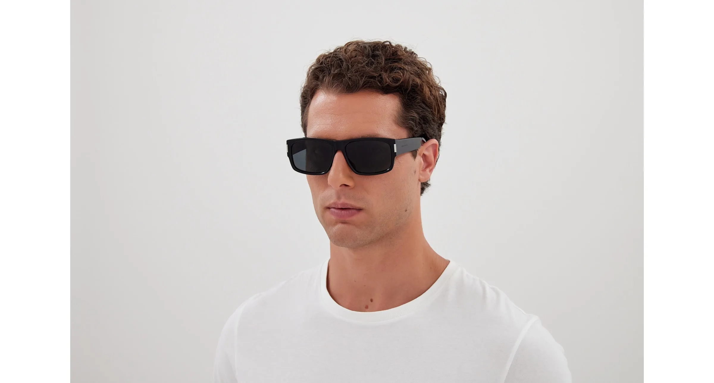 SAINT LAURENT SL 689 001 Occhiali da sole Acetato Nero Nero Squadrata - immagine 4
