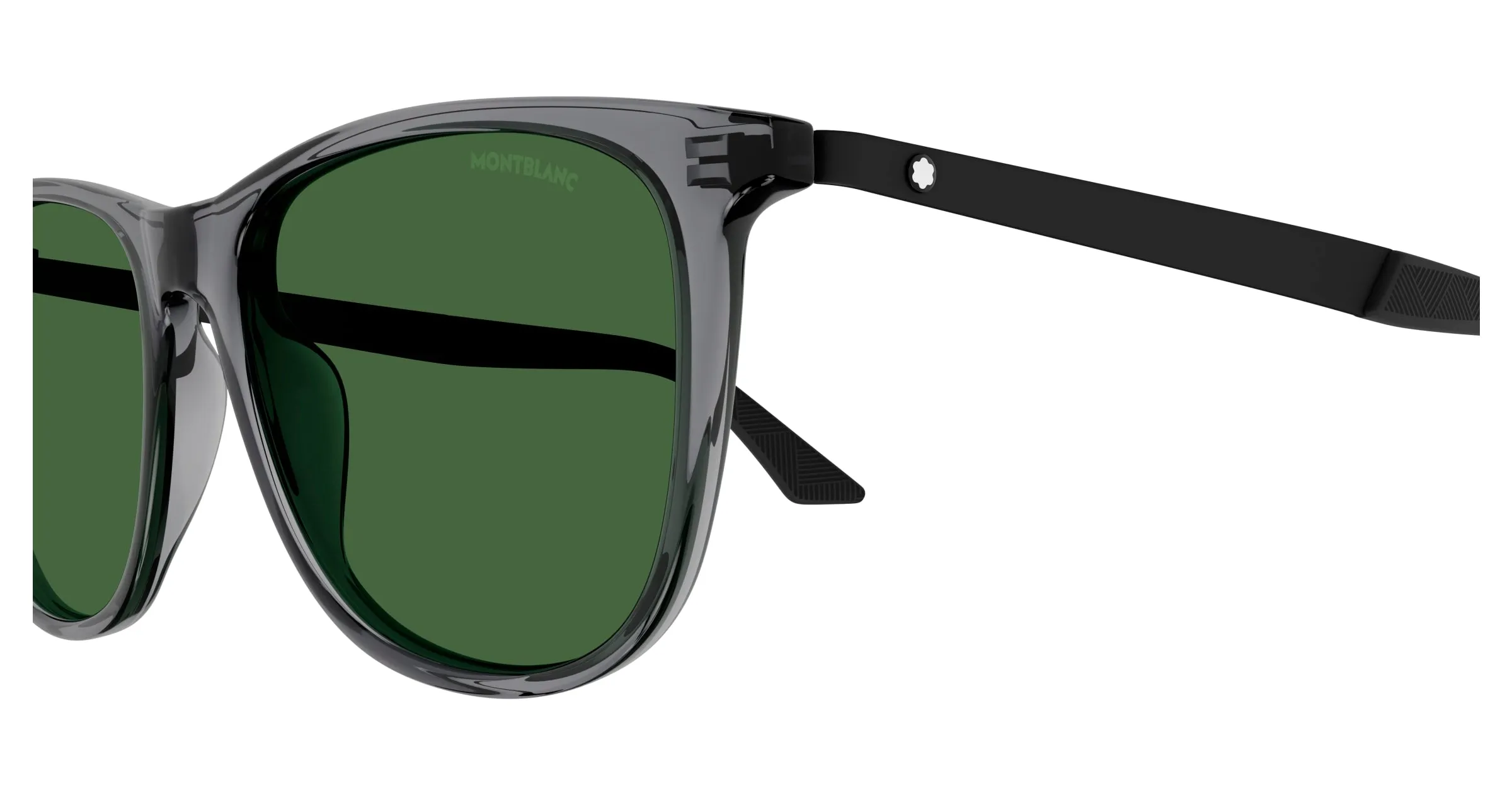 Montblanc Uomo MB0330S 002 Occhiali da sole Acetato Grigio Verde Squadrata - immagine 3
