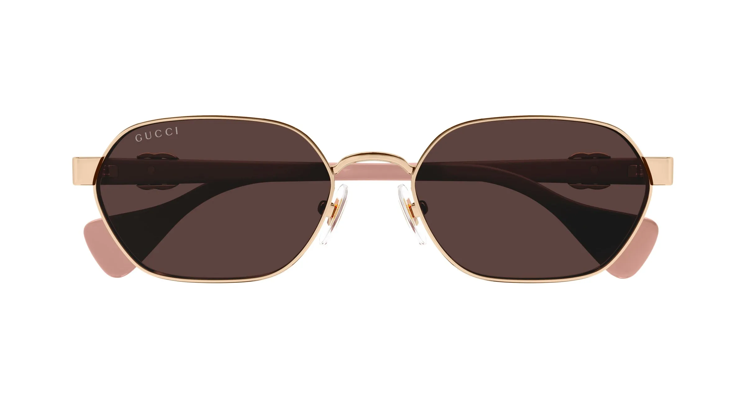 Gucci GG1593S 003 Occhiali da sole Metallo Oro Viola Rotonda - immagine 2