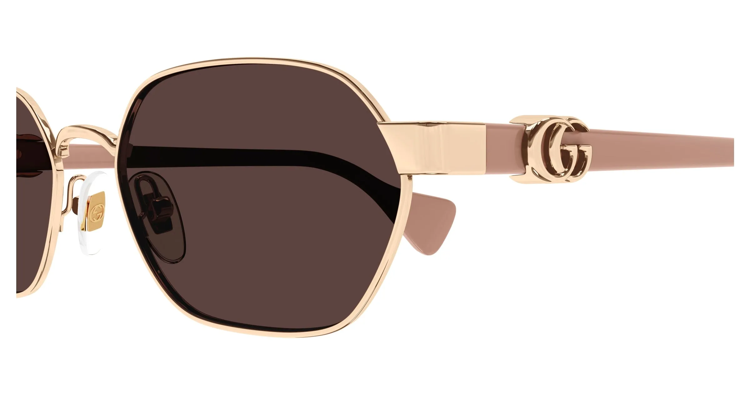 Gucci GG1593S 003 Occhiali da sole Metallo Oro Viola Rotonda - immagine 3