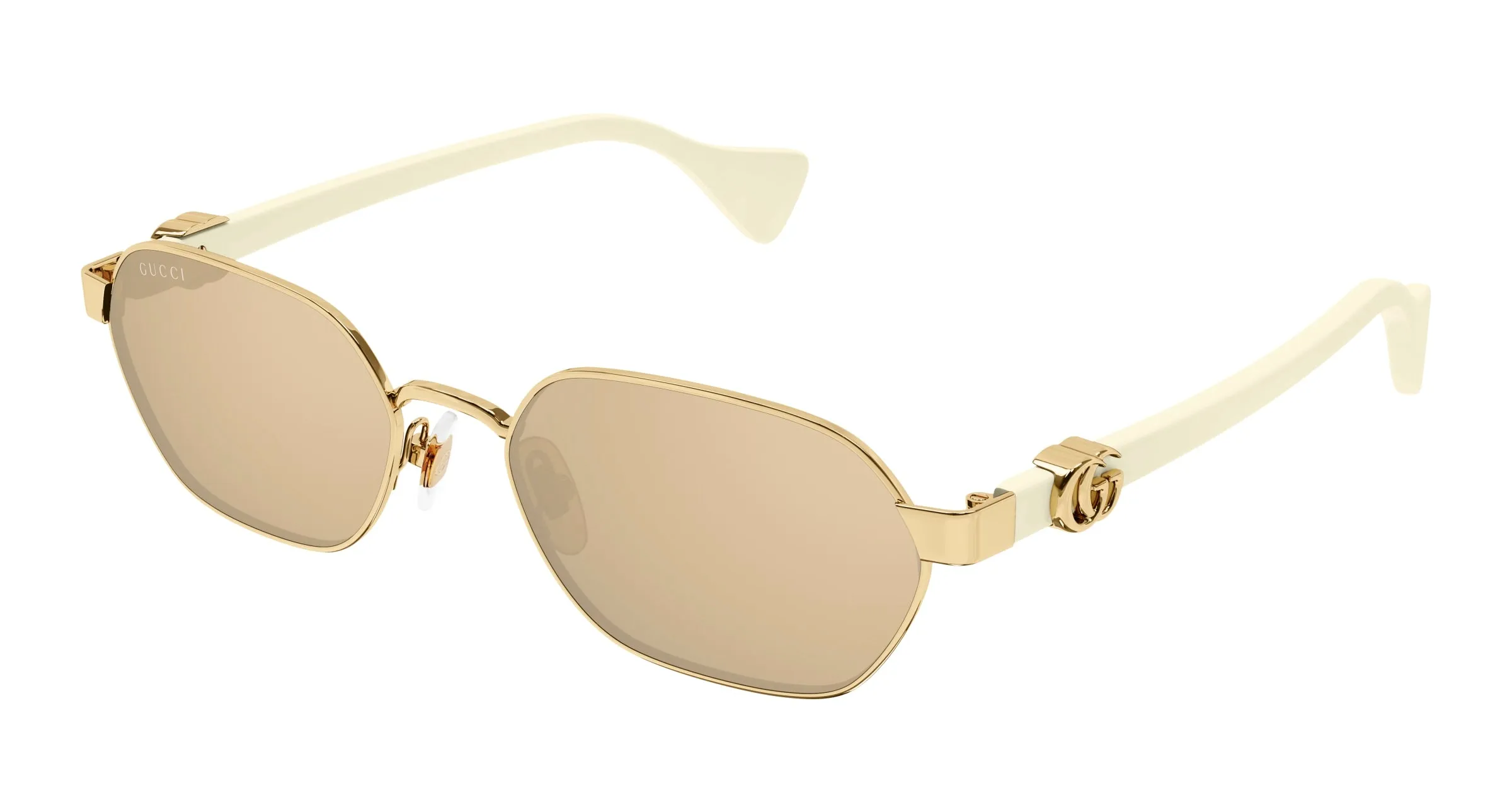 Gucci GG1593S 002 Occhiali da sole Metallo Oro Rosa Rotonda - immagine 1