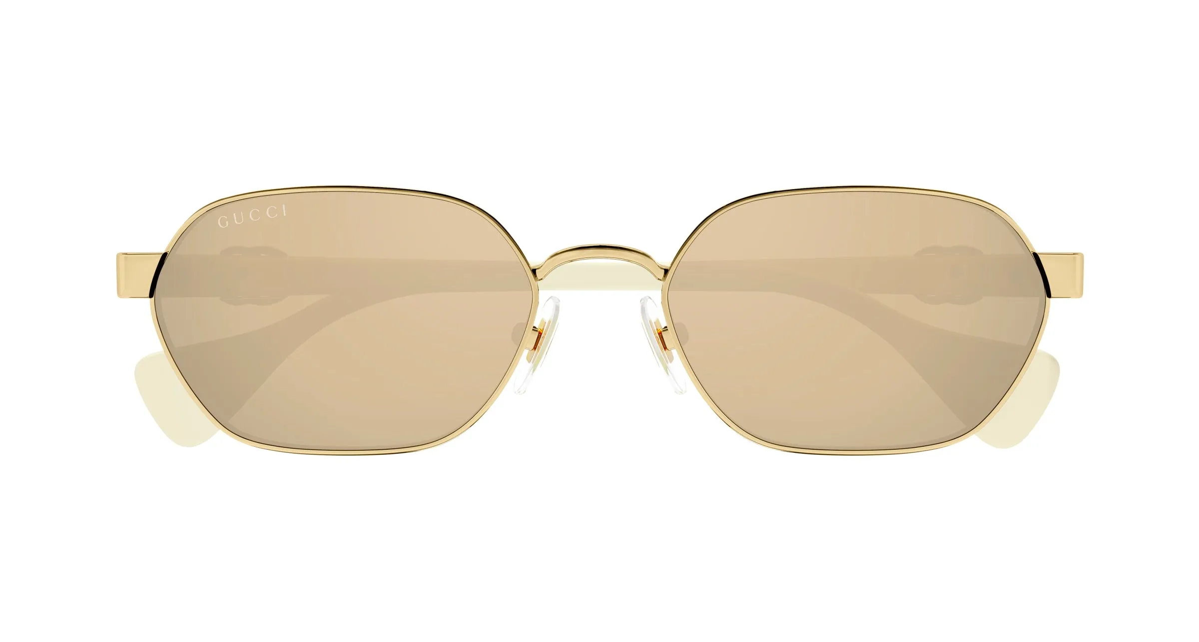 Gucci GG1593S 002 Occhiali da sole Metallo Oro Rosa Rotonda - immagine 2