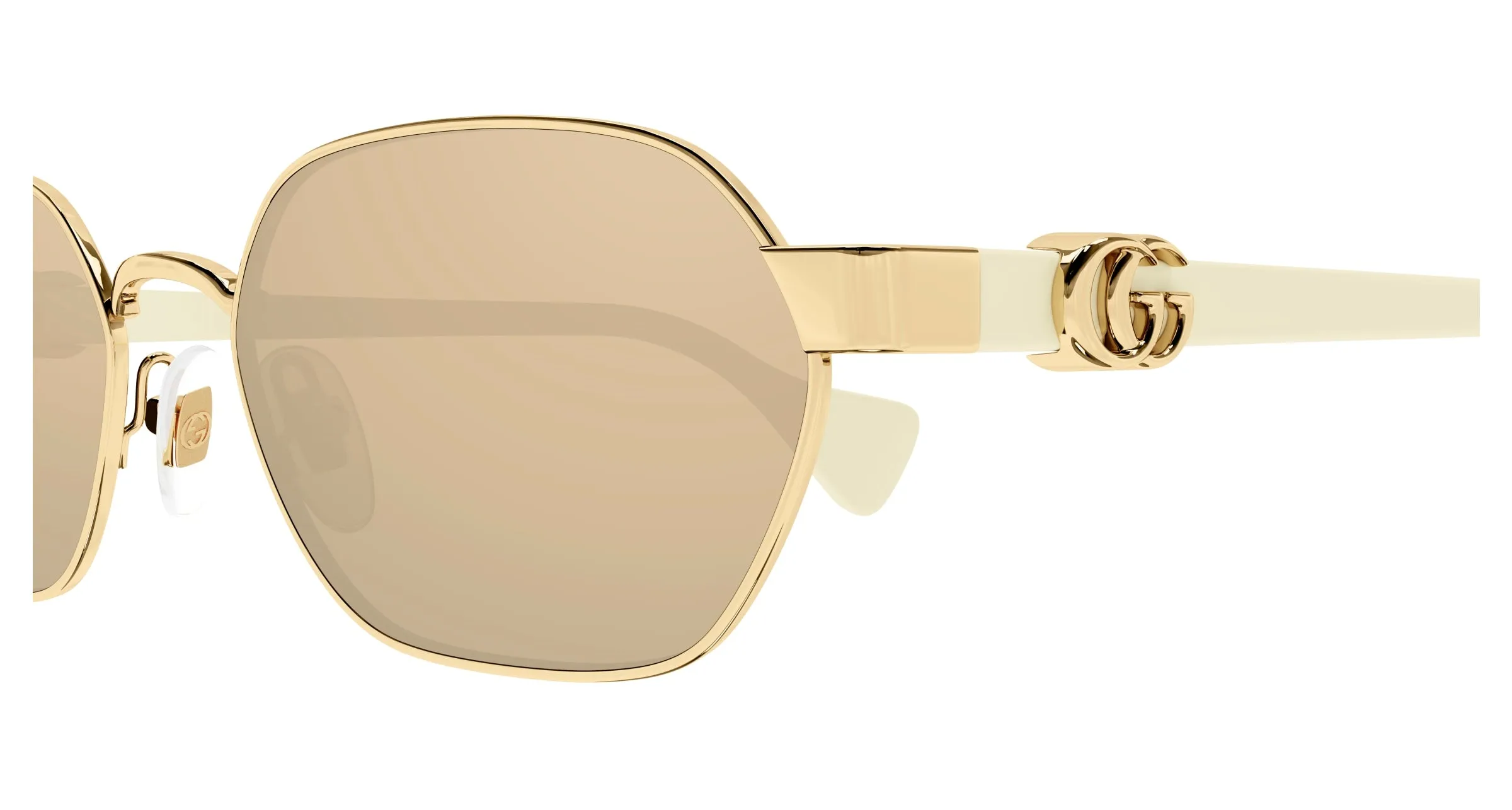 Gucci GG1593S 002 Occhiali da sole Metallo Oro Rosa Rotonda - immagine 3