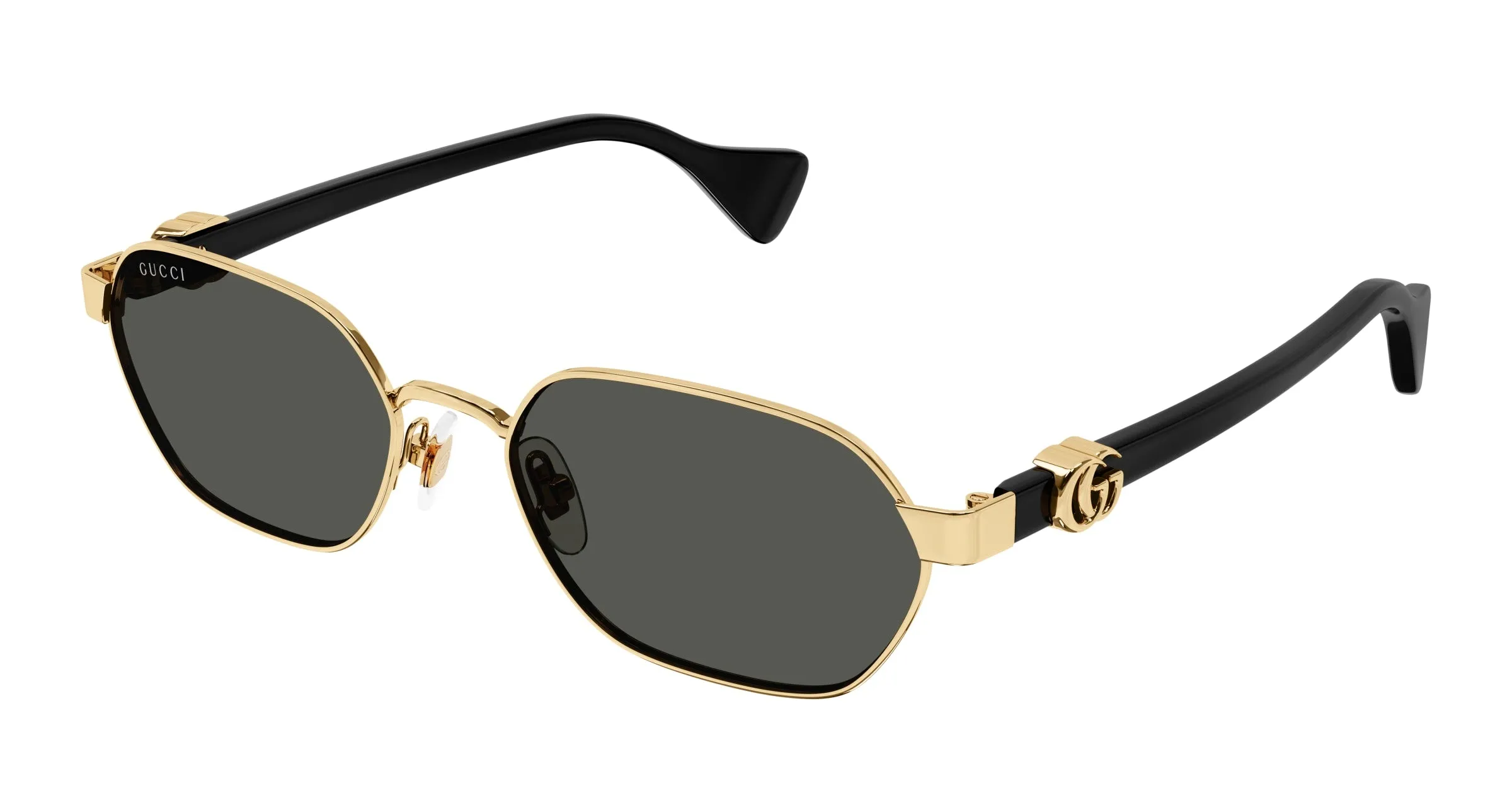 Gucci GG1593S 001 Occhiali da sole Metallo Oro Grigio Rotonda - immagine 1