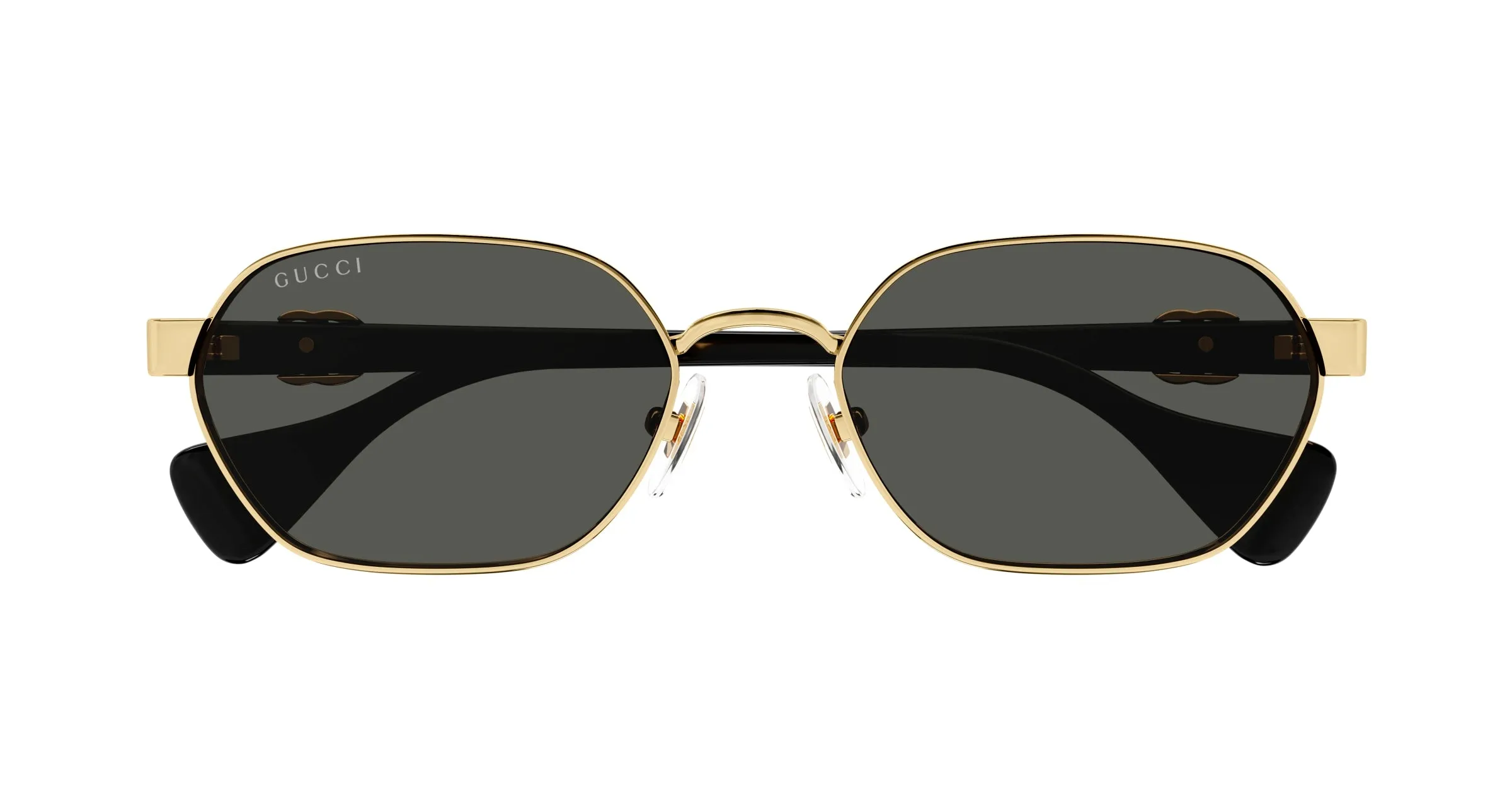 Gucci GG1593S 001 Occhiali da sole Metallo Oro Grigio Rotonda - immagine 2