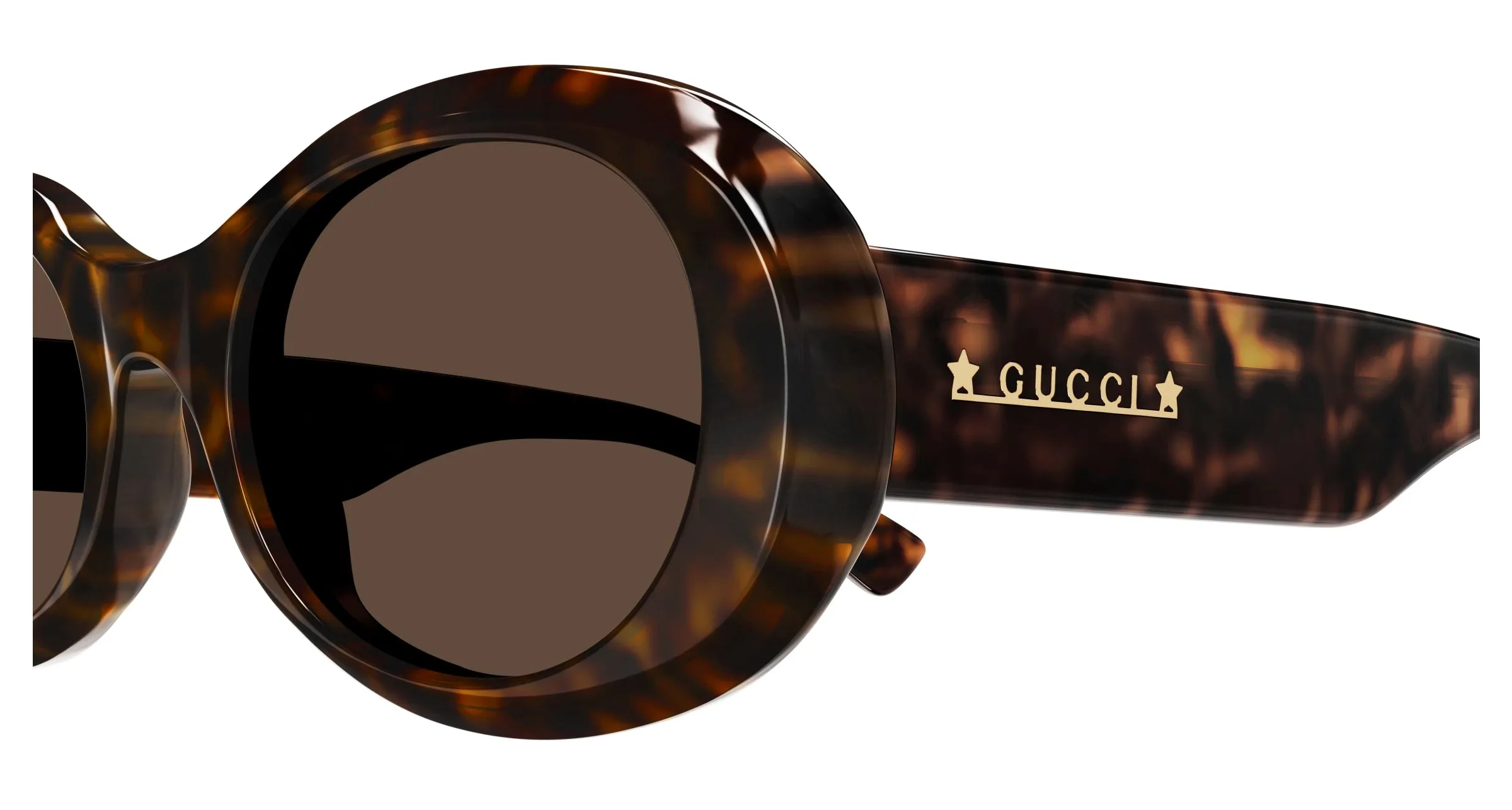Gucci GG1587S 002 Occhiali da sole Acetato Havana Marrone Rotonda - immagine 3