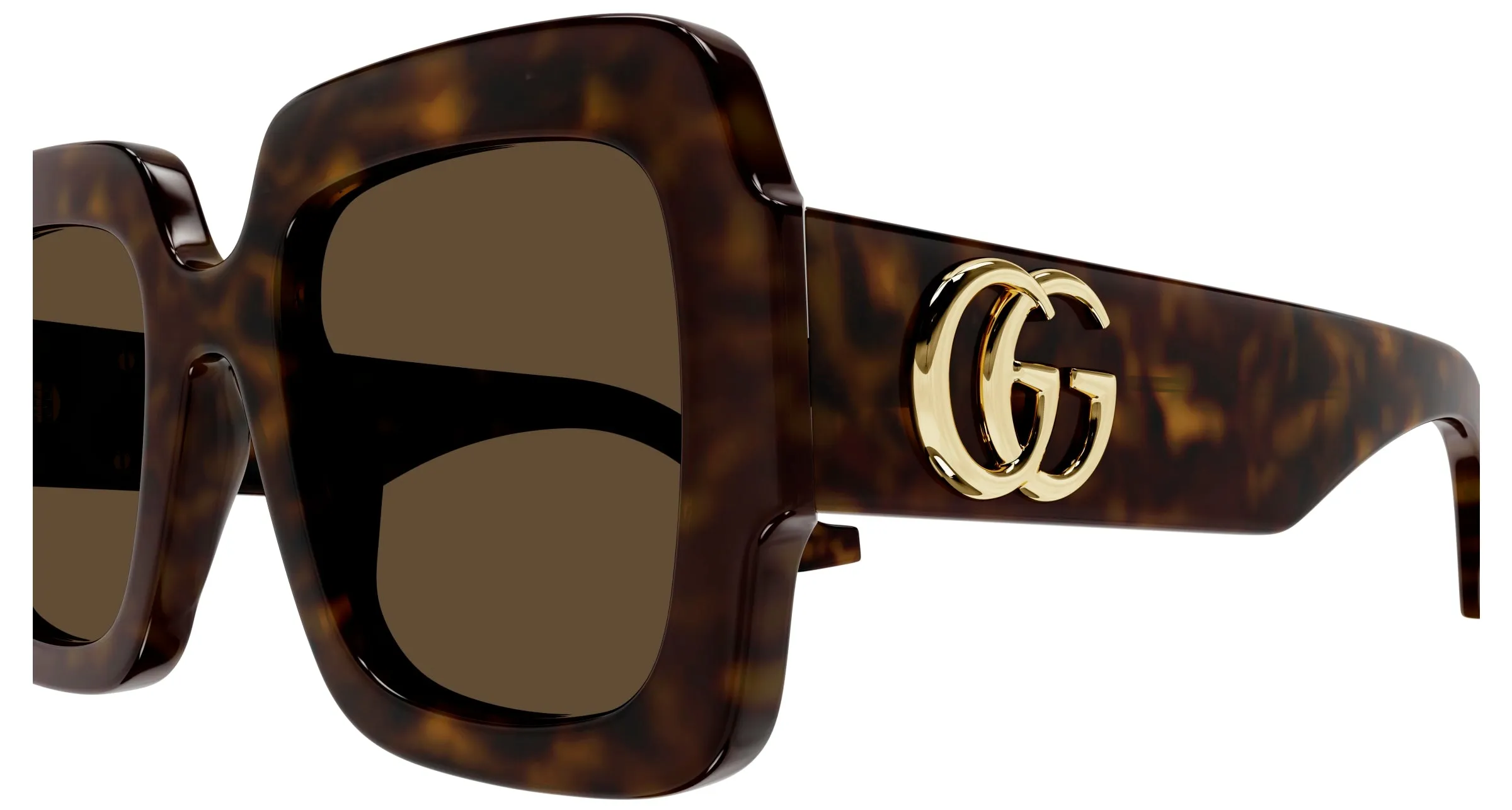 Gucci GG1547S 002 Occhiali da sole Acetato Havana Marrone Squadrata - immagine 3