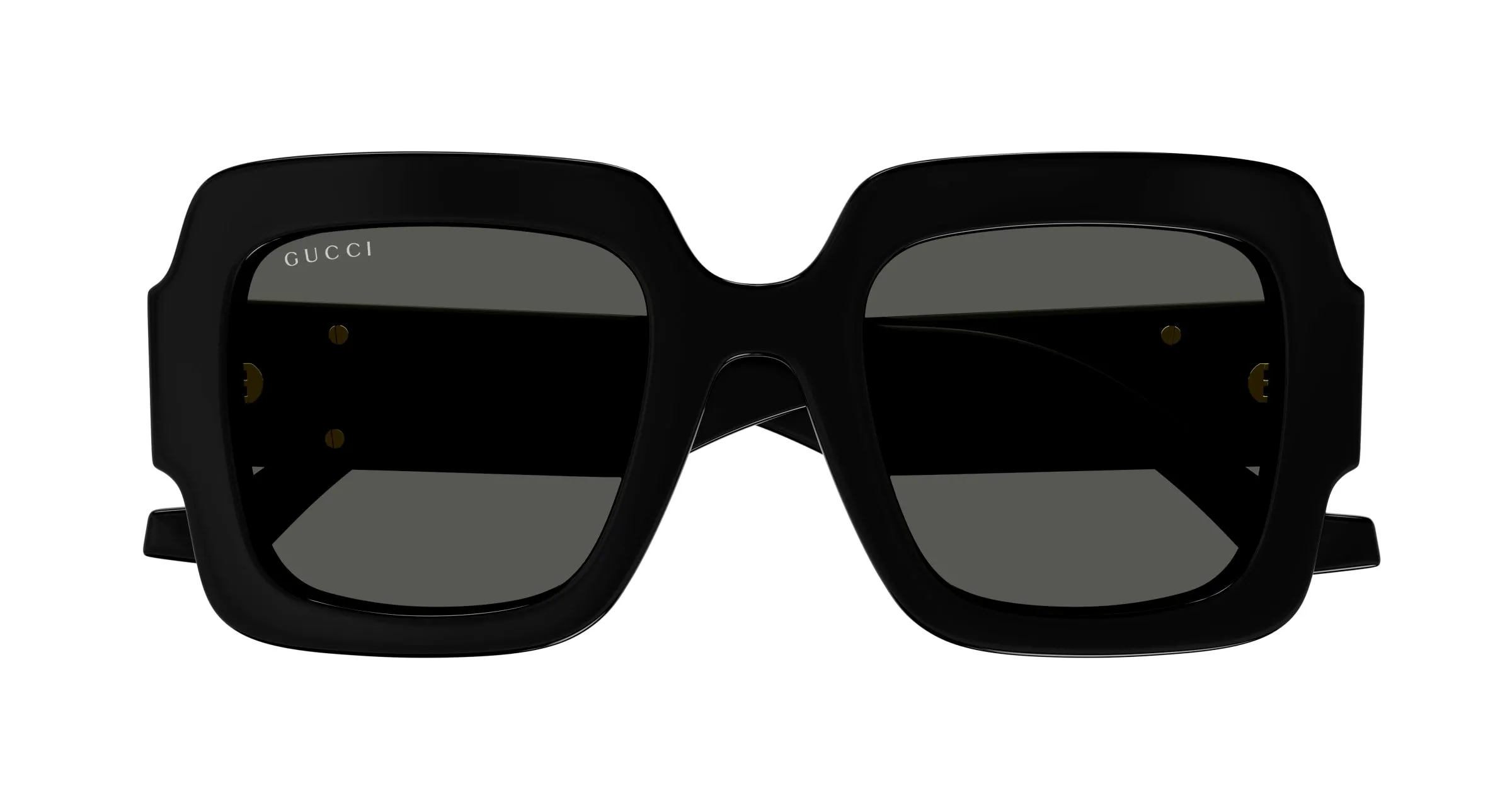 Gucci GG1547S 001 Occhiali da sole Acetato Nero Grigio Squadrata - immagine 2