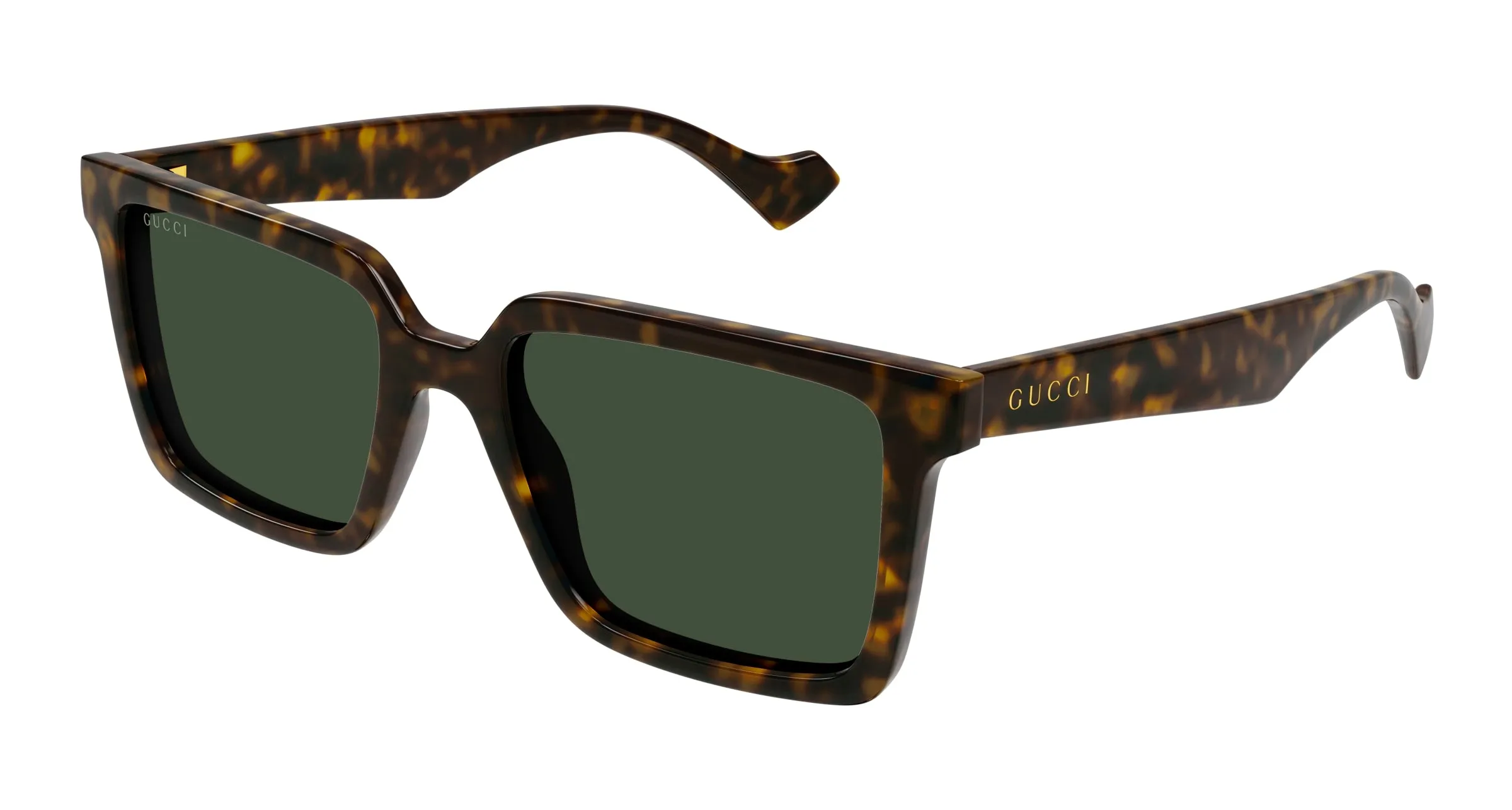 Gucci GG1540S 002 Occhiali da sole Iniettato Havana Verde Squadrata - immagine 1
