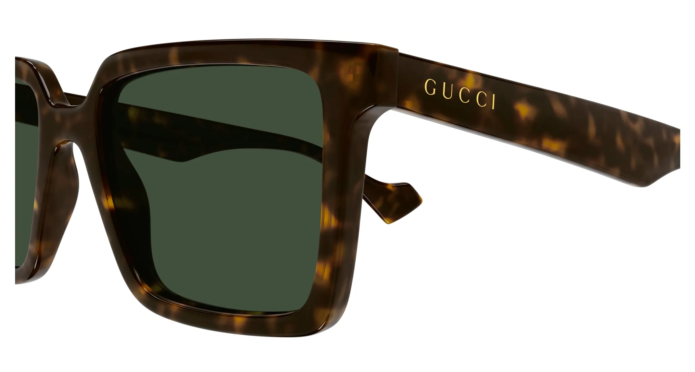 Gucci GG1540S 002 Occhiali da sole Iniettato Havana Verde Squadrata - immagine 3