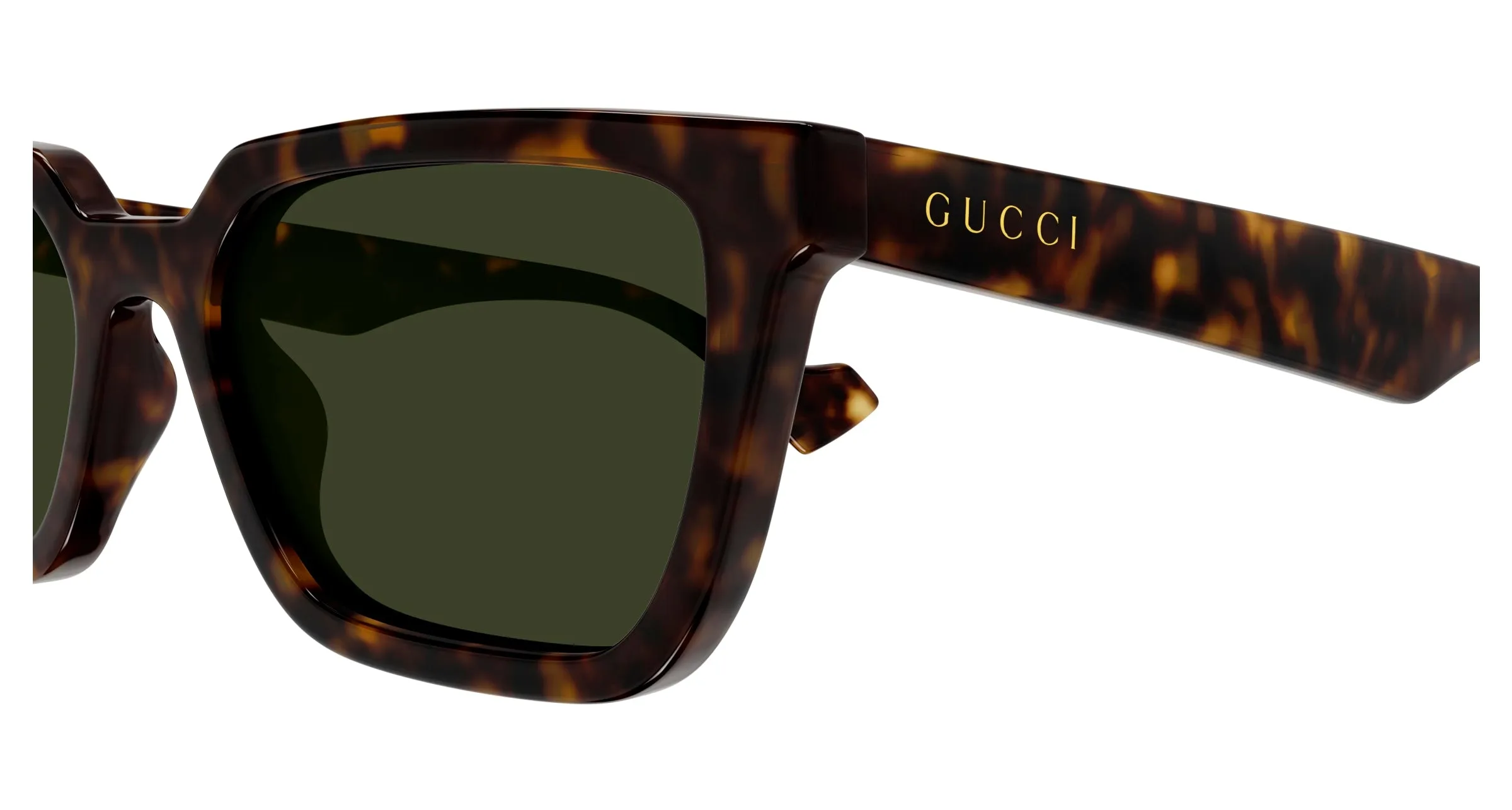 Gucci GG1539S 002 Occhiali da sole Iniettato Havana Verde Squadrata - immagine 3