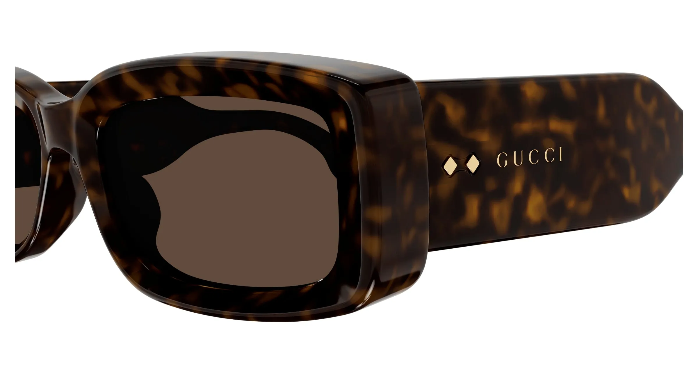 Gucci GG1528S 002 Occhiali da sole Acetato Havana Marrone Squadrata - immagine 3