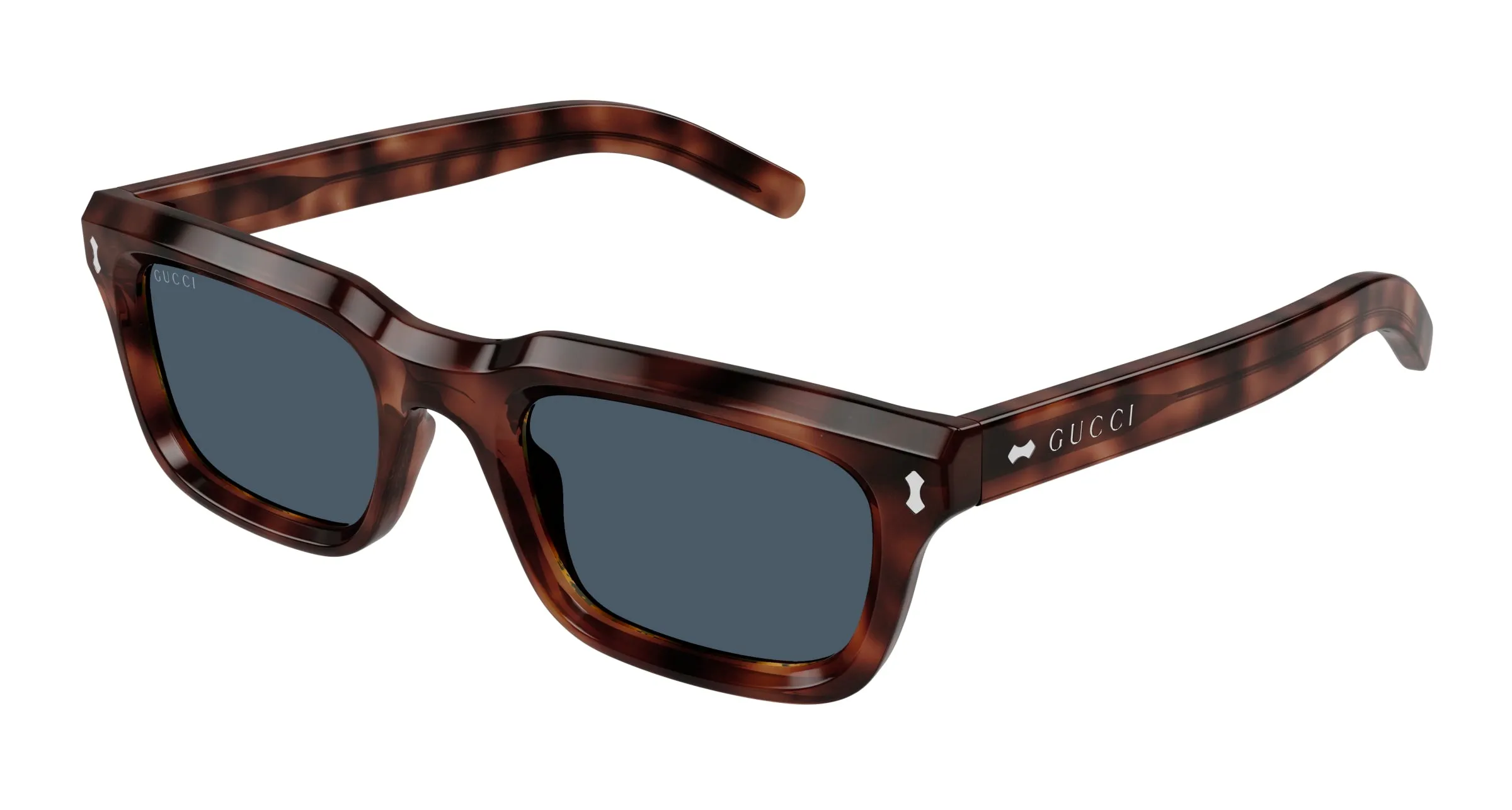 Gucci GG1524S 002 Occhiali da sole Acetato Havana Blu Squadrata - immagine 1