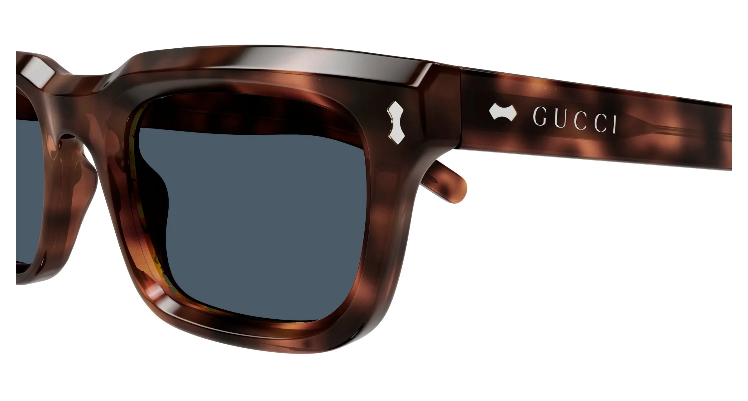 Gucci GG1524S 002 Occhiali da sole Acetato Havana Blu Squadrata - immagine 3