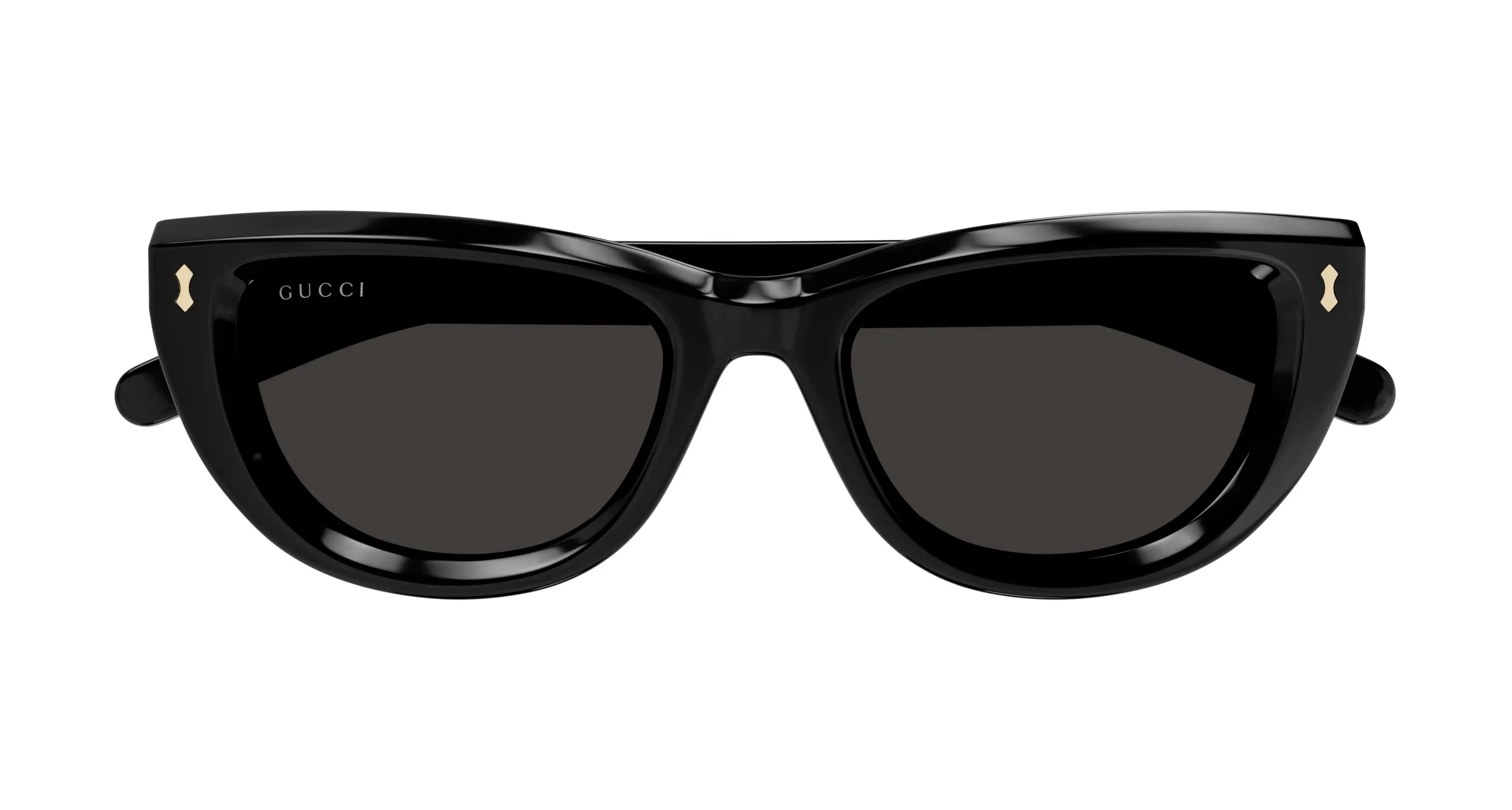 Gucci GG1521S 001 Occhiali da sole Acetato Nero Grigio Cat Eye - immagine 2