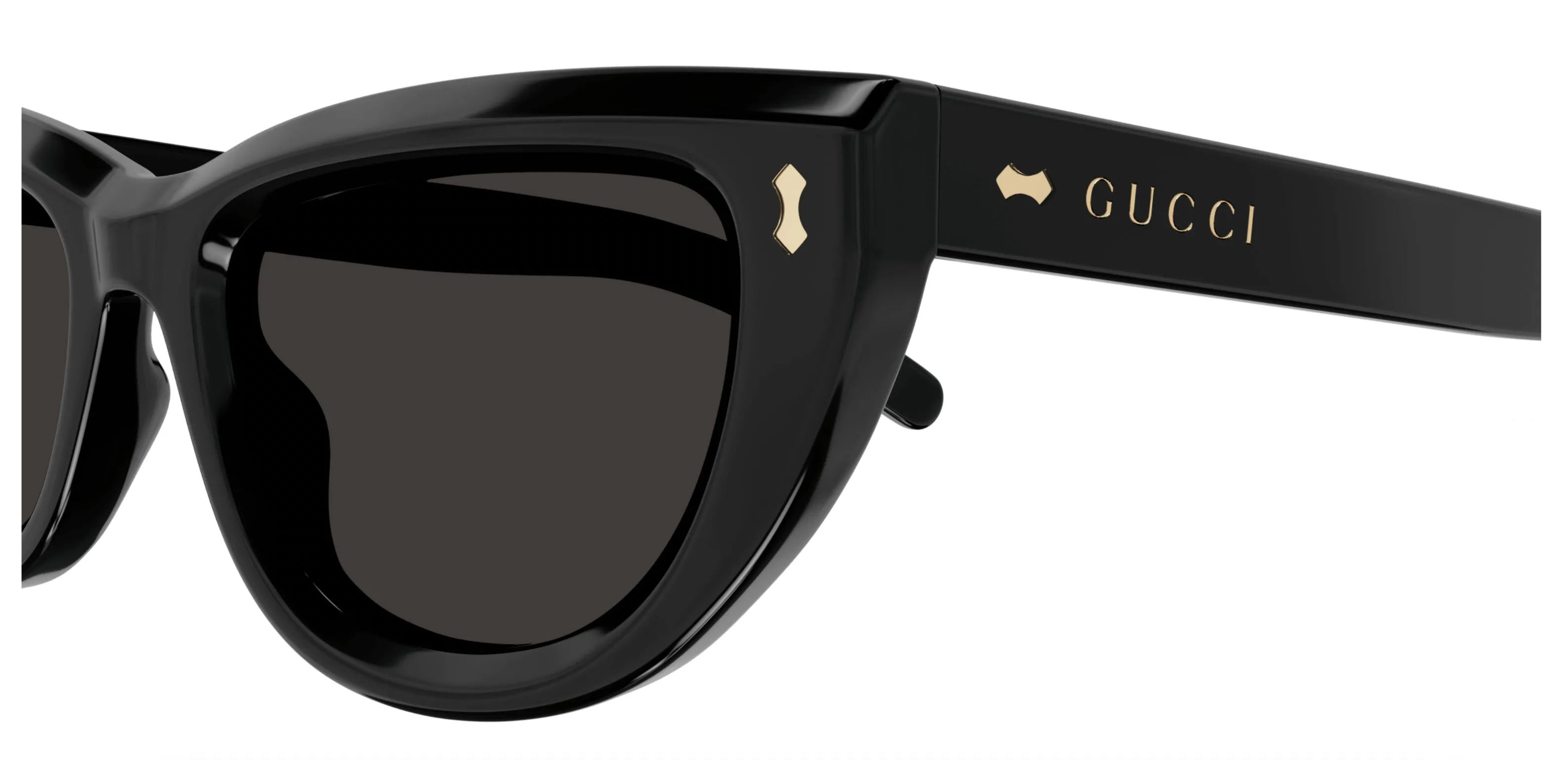 Gucci GG1521S 001 Occhiali da sole Acetato Nero Grigio Cat Eye - immagine 4