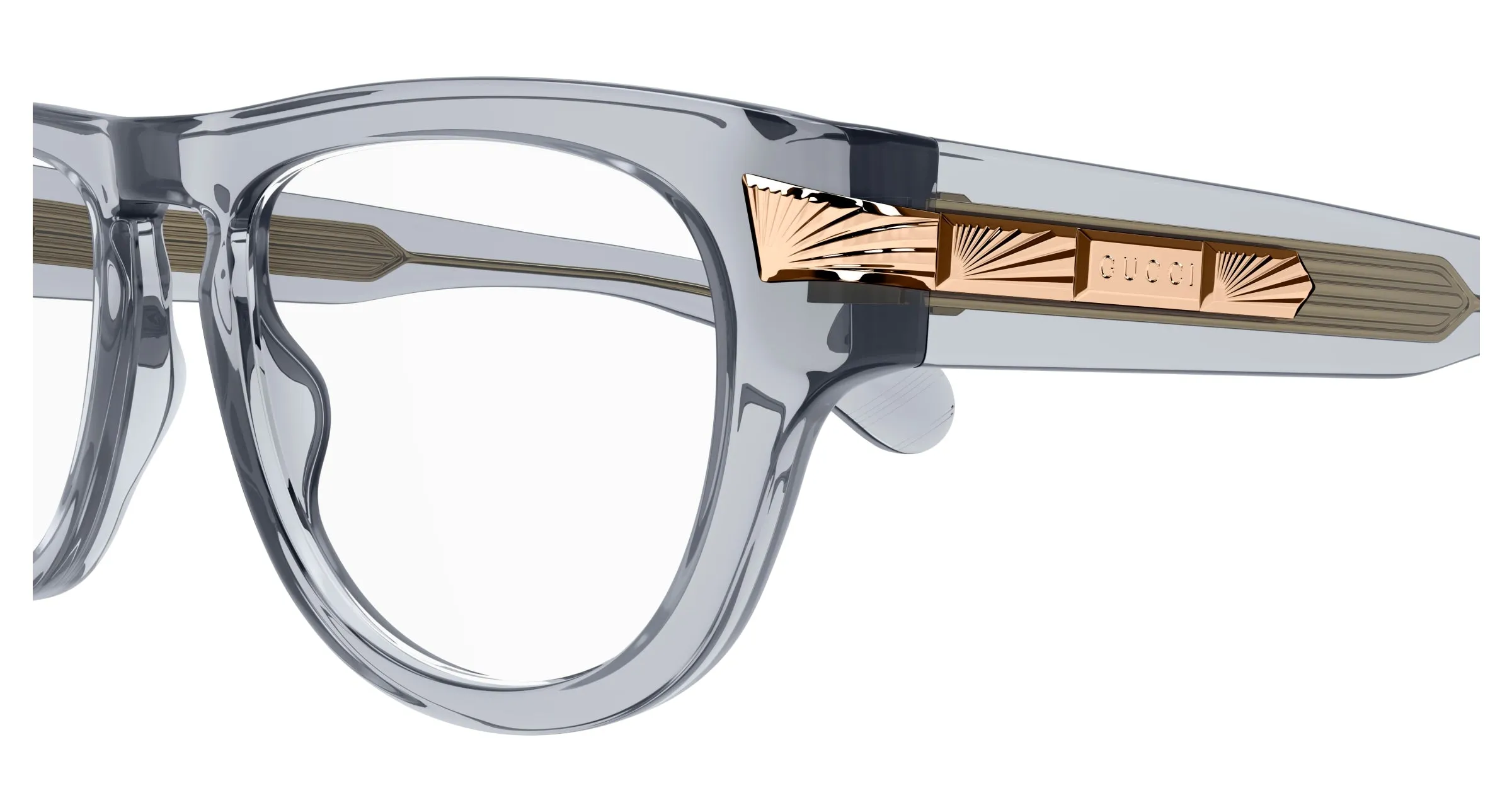 Gucci GG1520S 001 Occhiali da sole Acetato Nero Grigio Geometrica - immagine 3