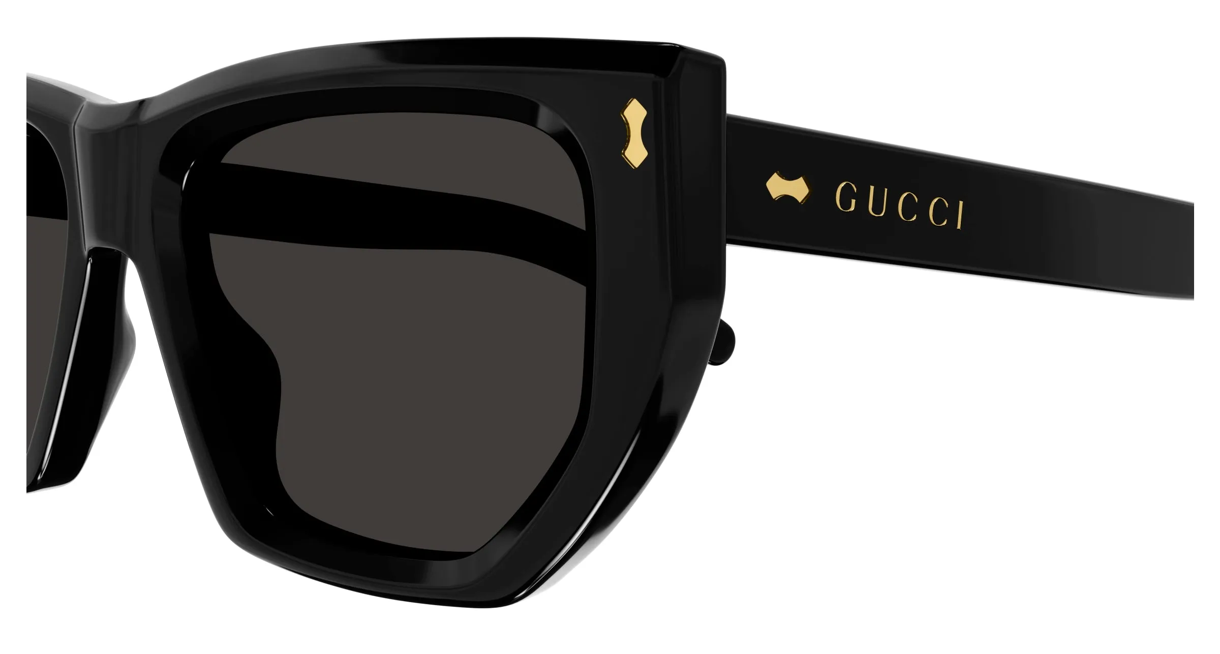 Gucci GG1520S 001 Occhiali da sole Acetato Nero Grigio Geometrica - immagine 4