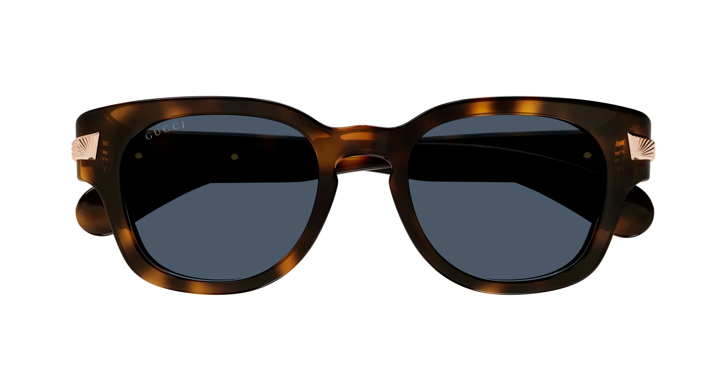 Gucci GG1518S 002 Occhiali da sole Acetato Havana Blu Rotonda - immagine 2