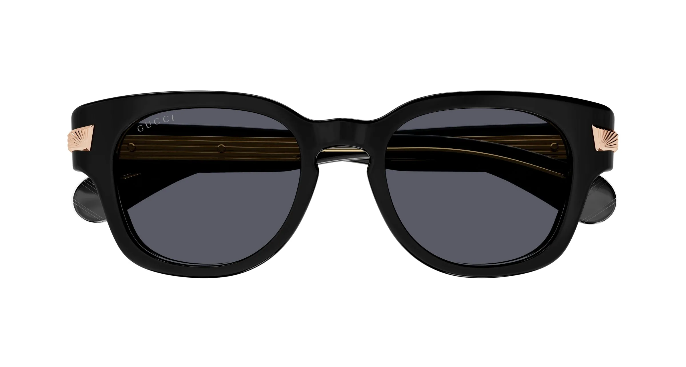 Gucci GG1518S 001 Occhiali da sole Acetato Nero Grigio Rotonda - immagine 2