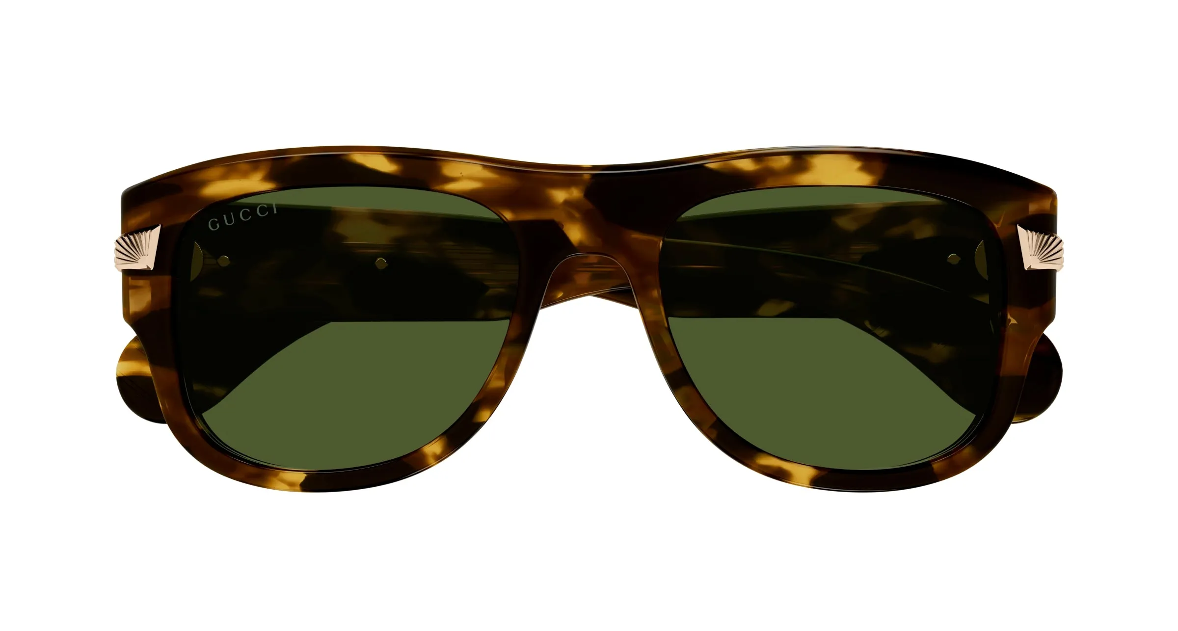 Gucci GG1517S 003 Occhiali da sole Acetato Havana Verde Squadrata - immagine 2