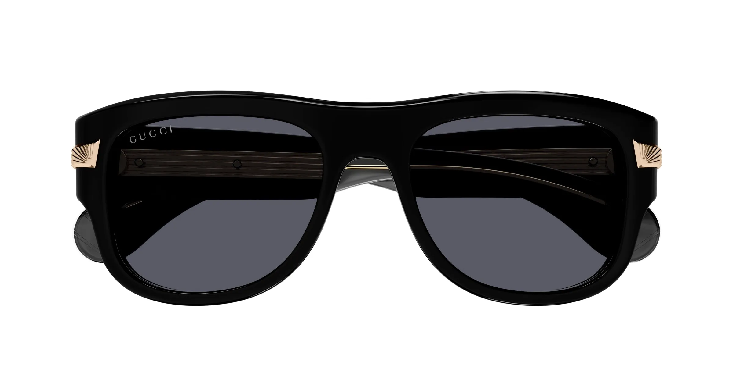 Gucci GG1517S 001 Occhiali da sole Acetato Nero Grigio Squadrata - immagine 2