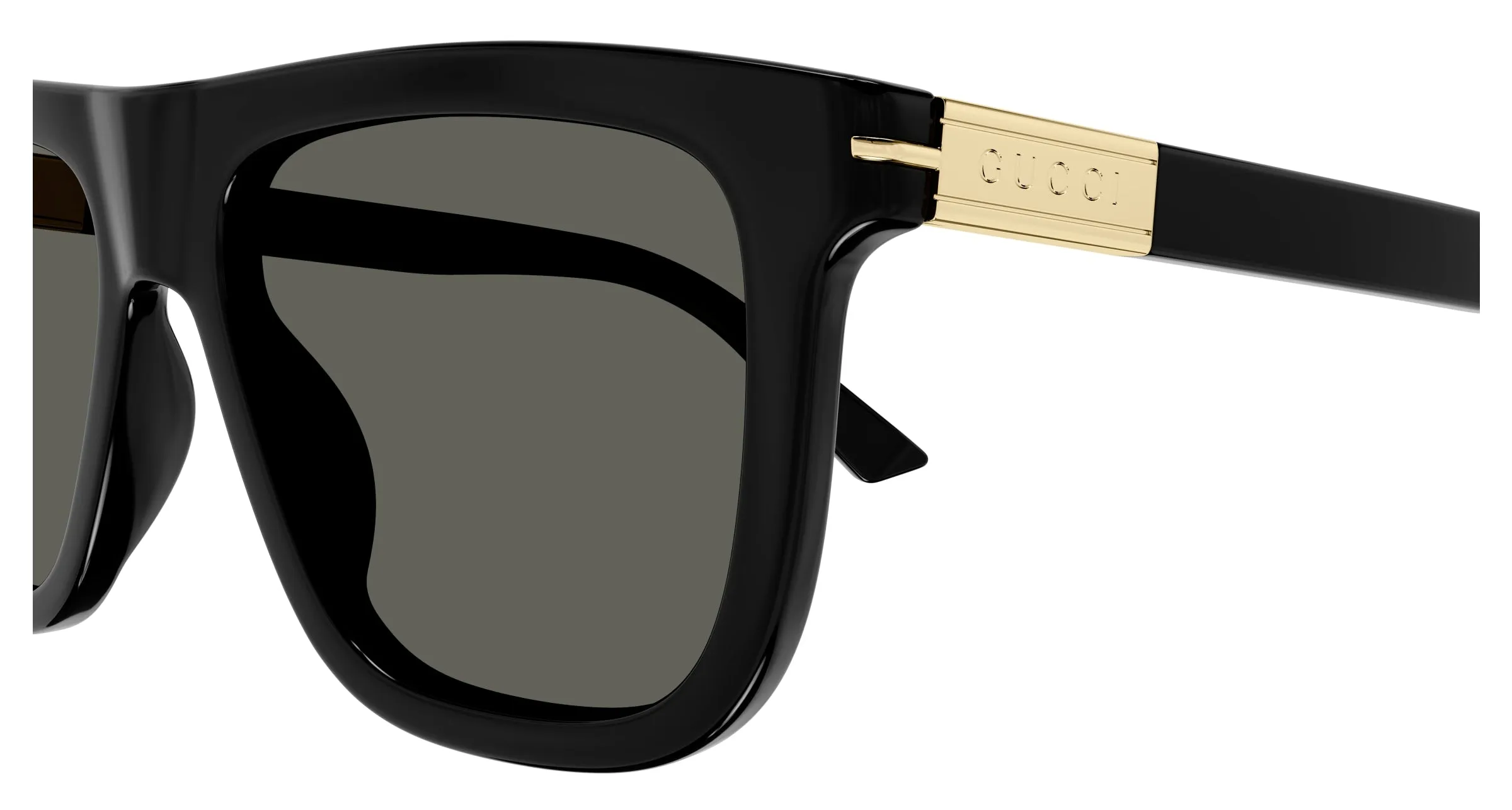 Gucci GG1502S 001 Occhiali da sole Acetato Nero Grigio Squadrata - immagine 3